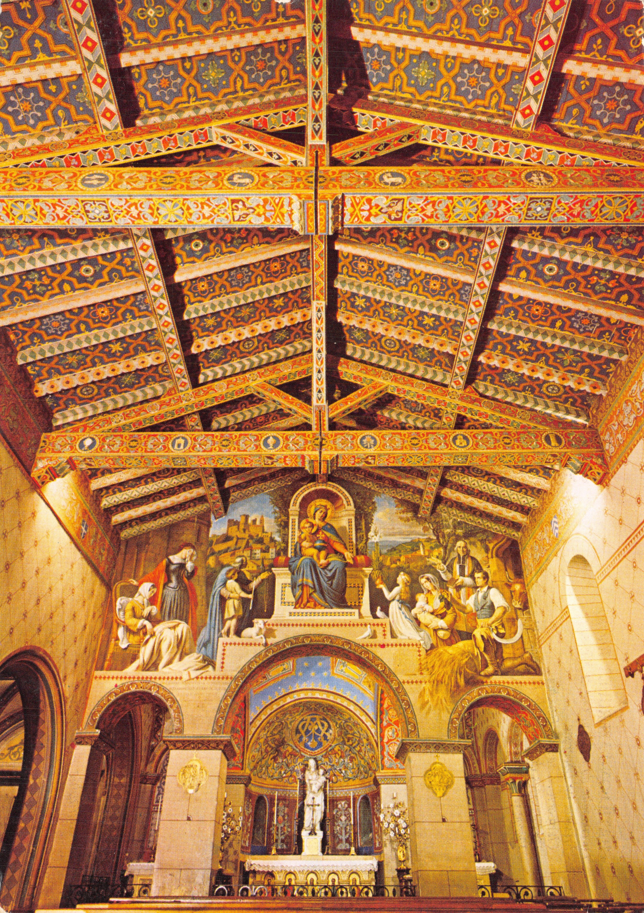 Kapelle van het kasteel van Châtillon-d'Azergues — Fresco van Lavergne en kerkhof van Beuchot — Uitgever Combiér Lyon R.P.