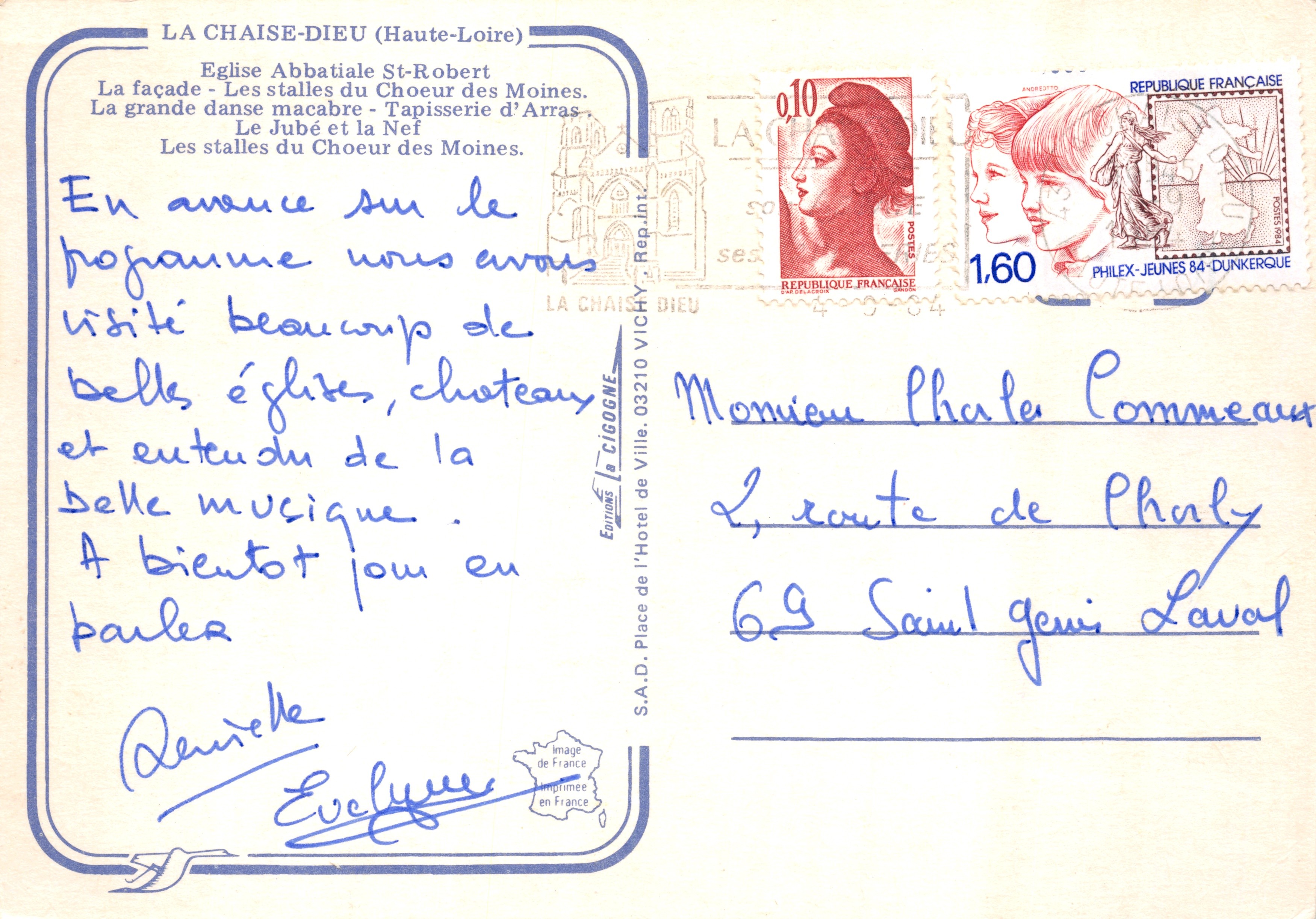 La Chaise-Dieu — Iglesia Abacial de San Roberto — Editions La Cigogne — Reverso