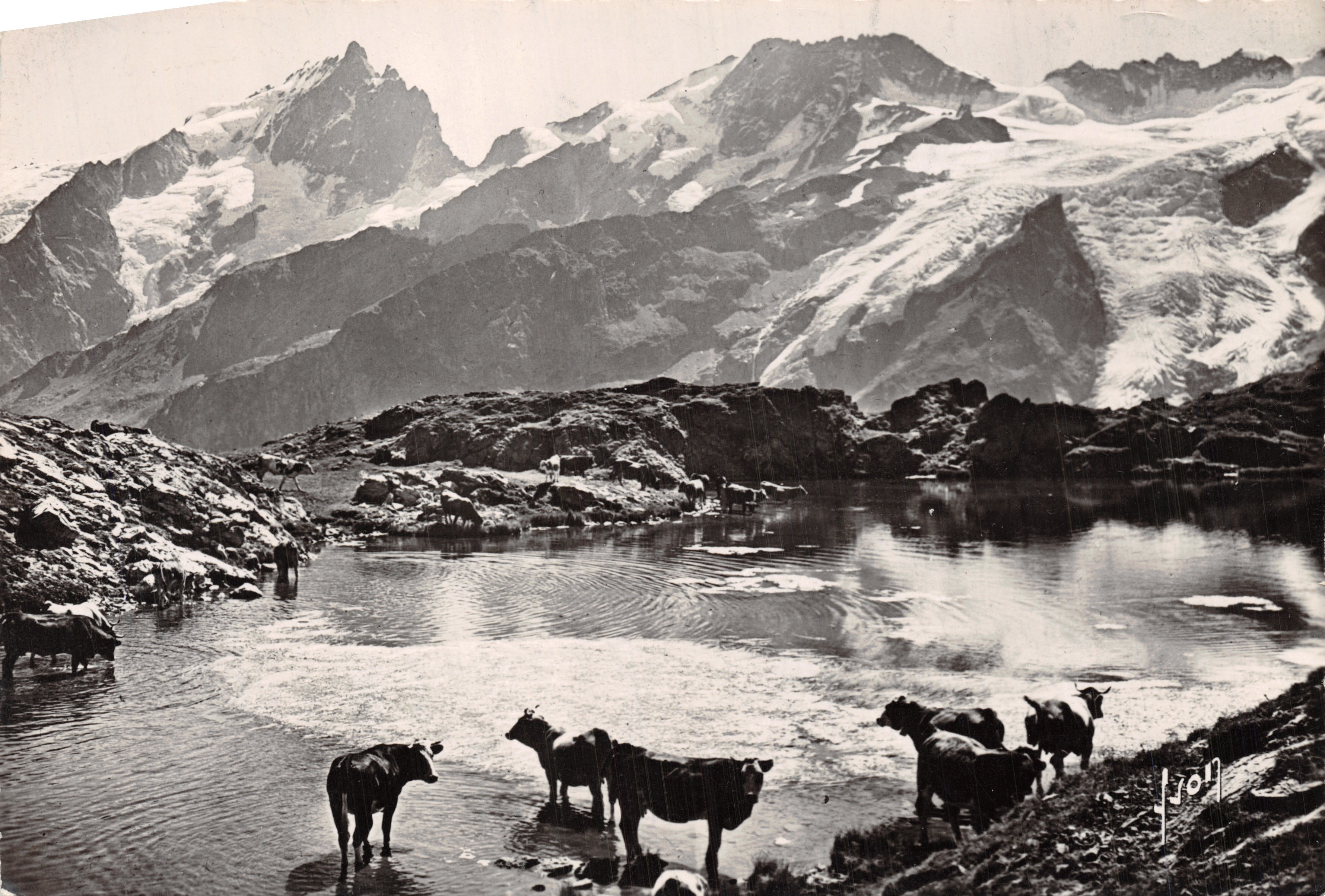 El lago Lérié — el Rateau y el glaciar del Mont de Lans — Editions d'Art YVON, Paris