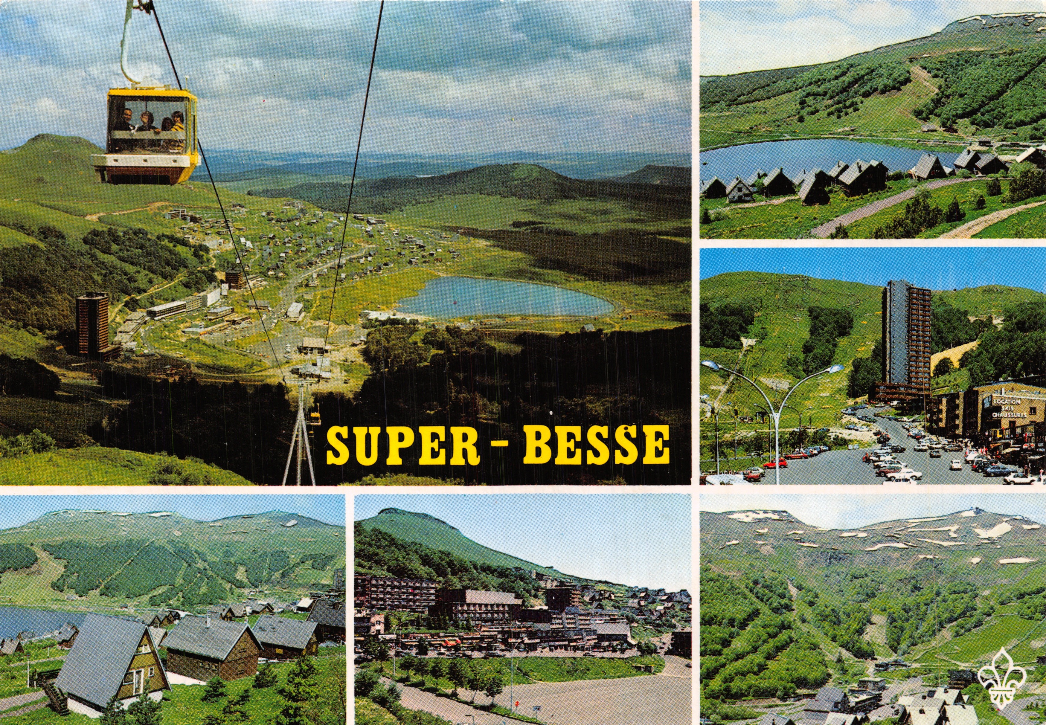 Super-Besse — panoramisch uitzicht met kabelbaan en meer — Editions du Lys