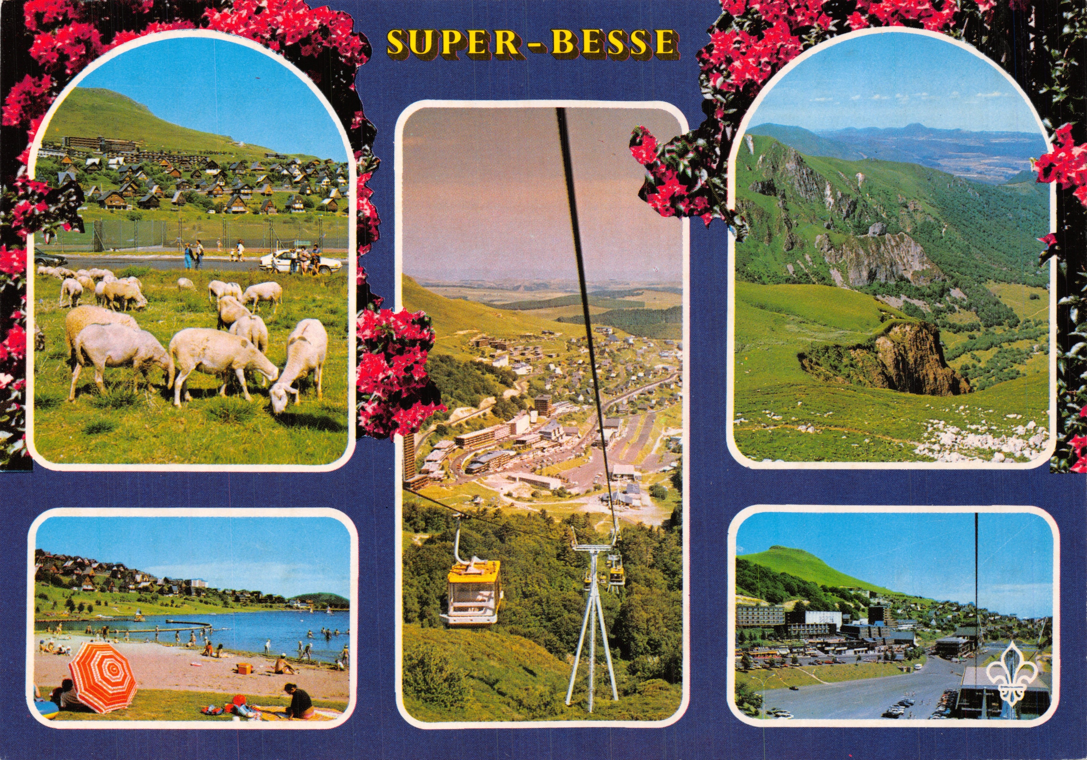 Super-Besse — vista generale con funivia e lago — Éditions du Lys