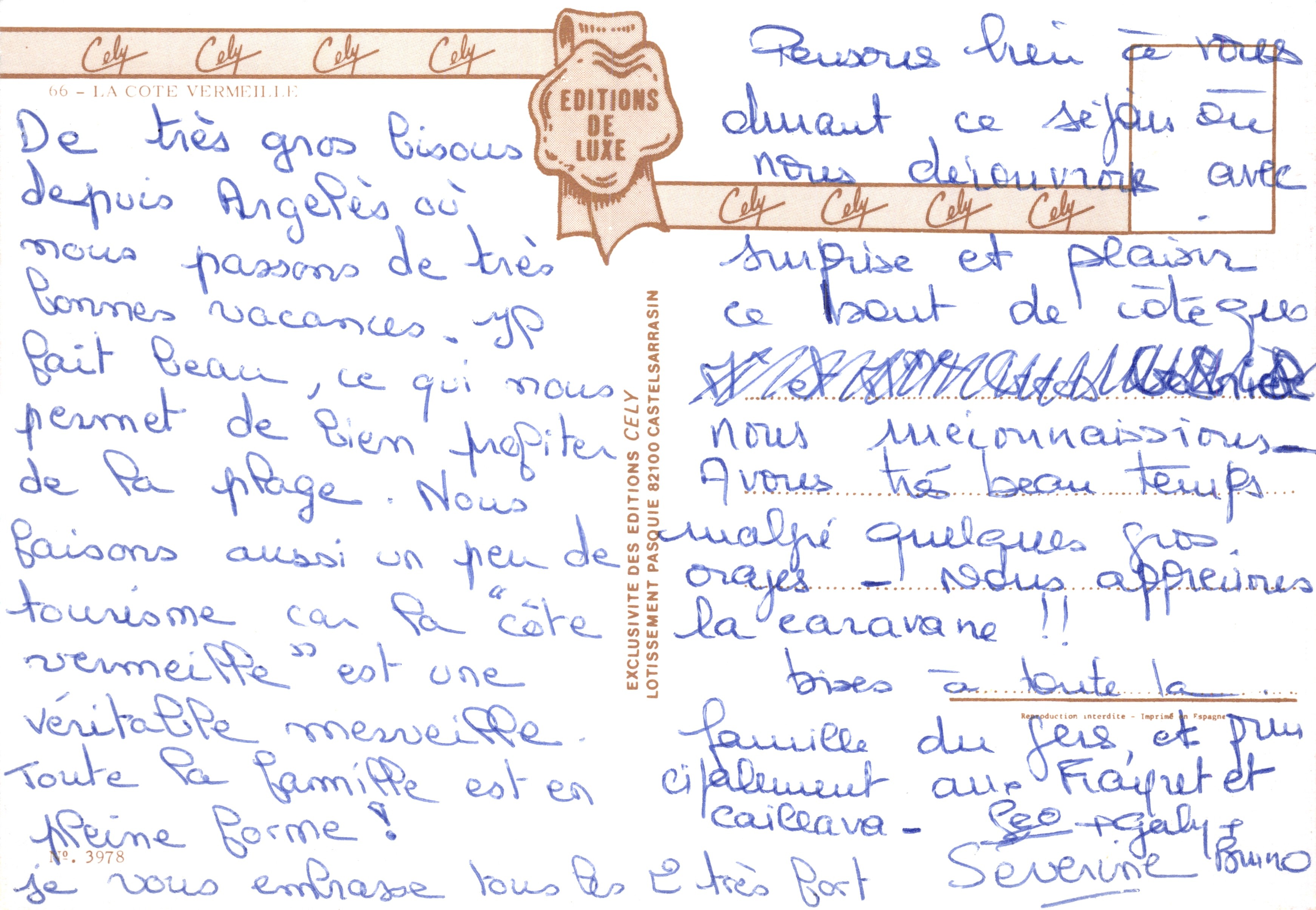St. Cyprien, Argeles, Port Vendres, Collioure — La Côte Vermeille — Éditions Cély — Back