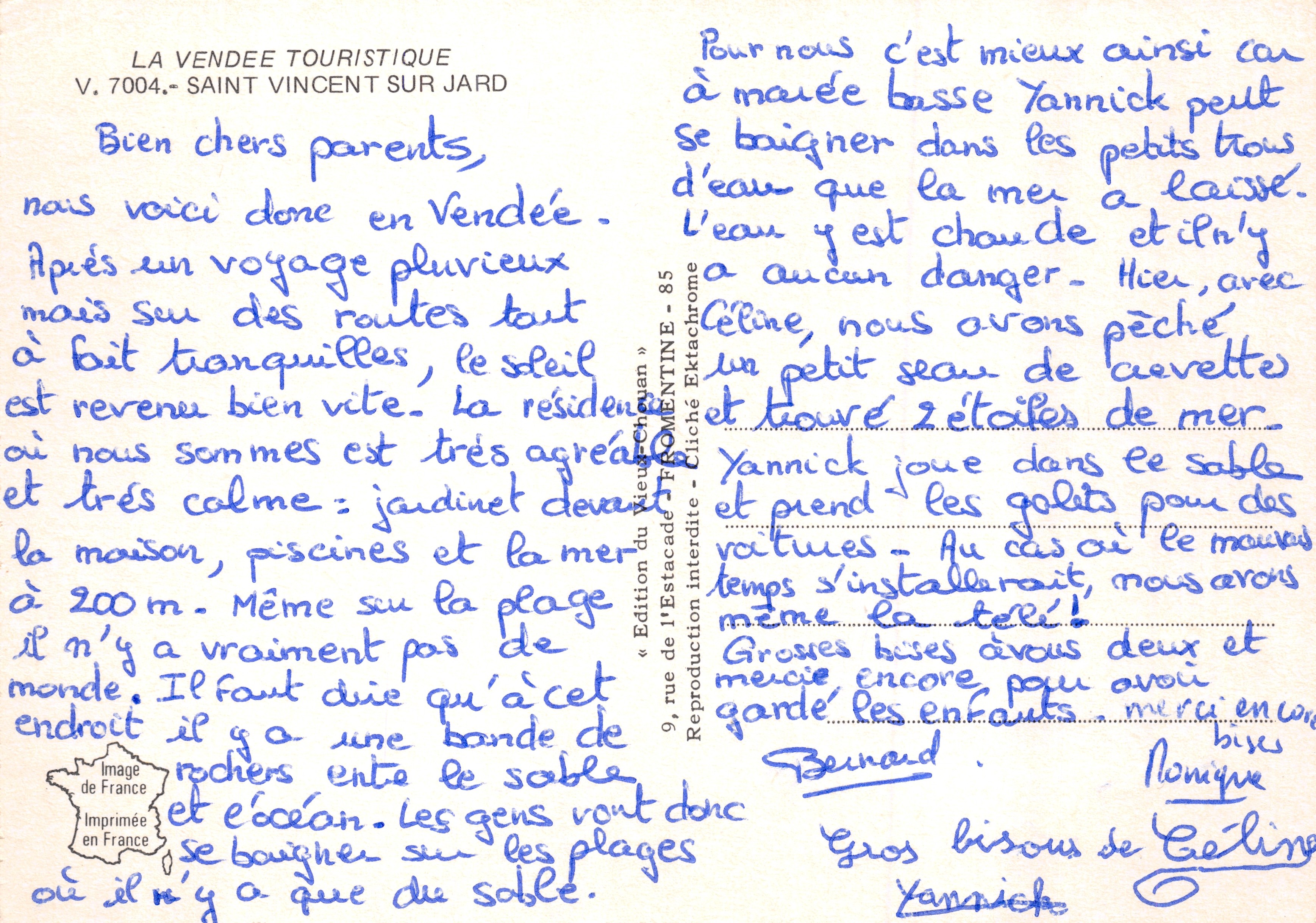Saint Vincent sur Jard — uitzicht op de strand en kust — Édition de l'Estacade — Achterkant