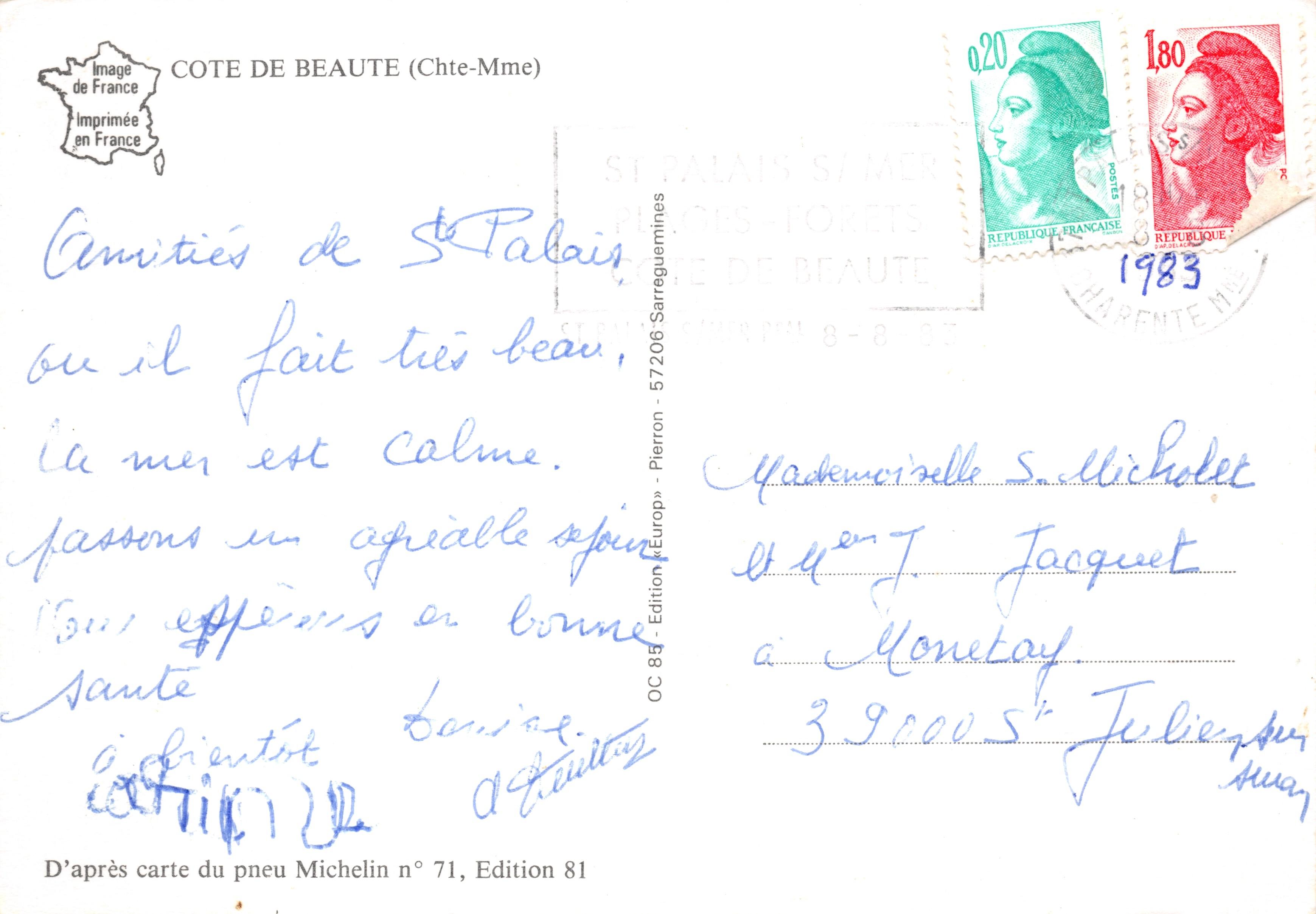 Côte de Beauté — Royan en zijn attracties — Editie OC 8g — Achterkant