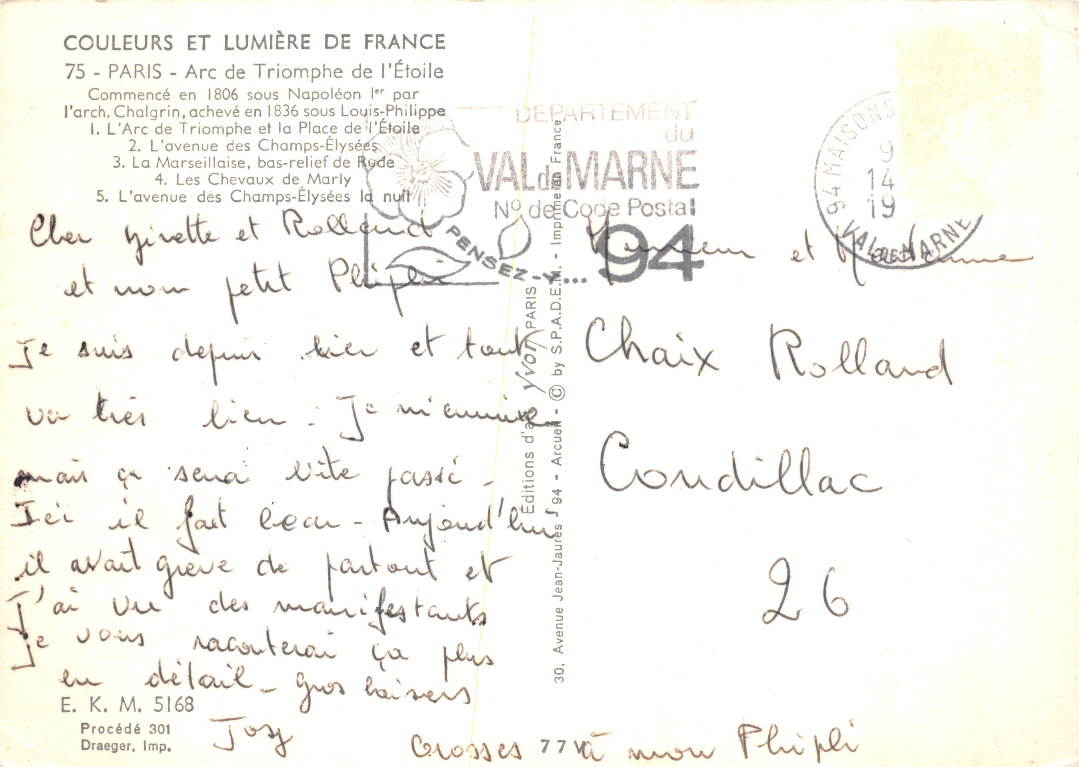 Arc de Triomphe — Paris — Éditeur : Editions Jean-Jaurès, n° 26 — Reverso