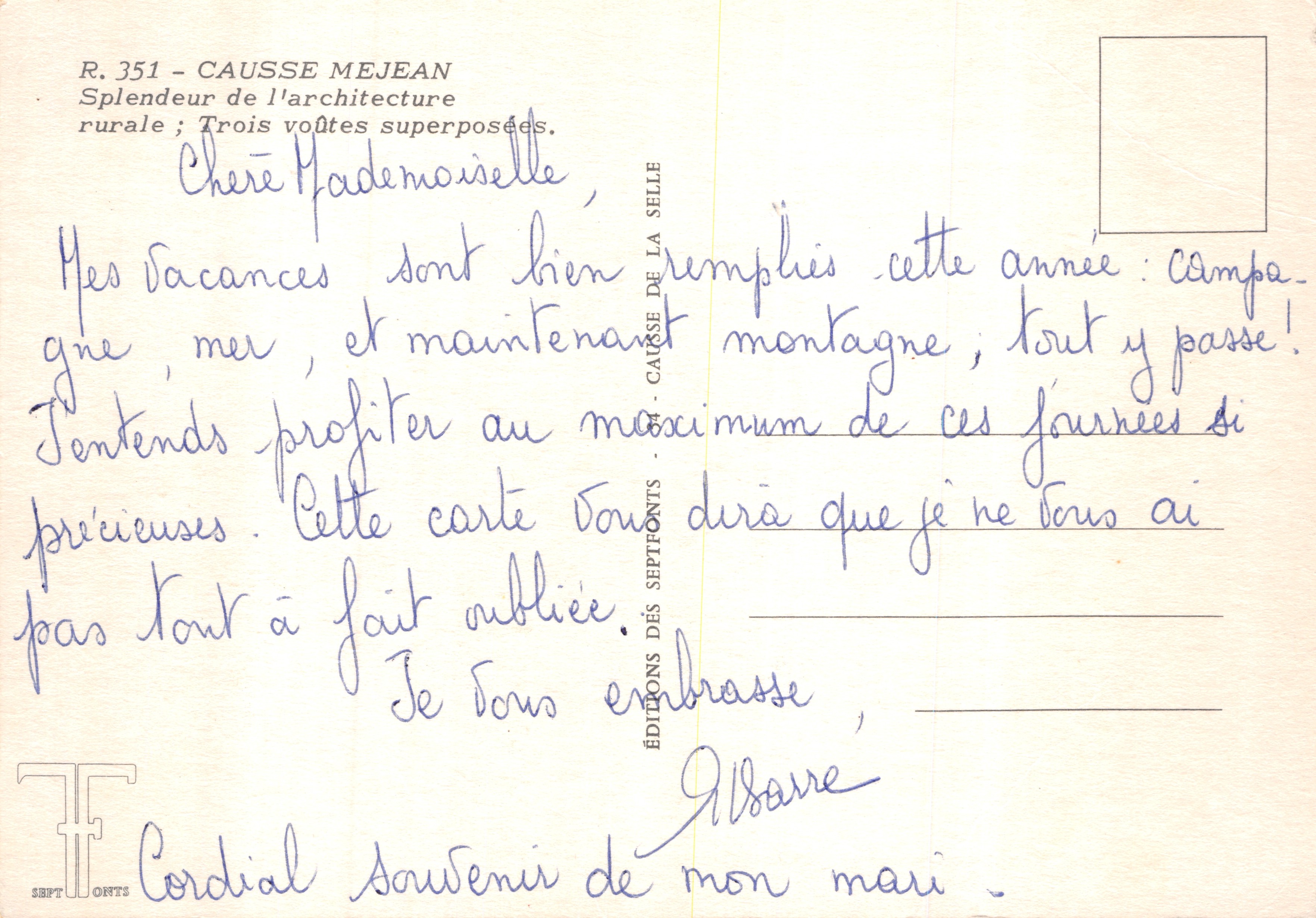Causse Méjean — Splendeur de l'architecture rurale ; Trois voûtes superposées — Éditions des Septfonts — Reverso