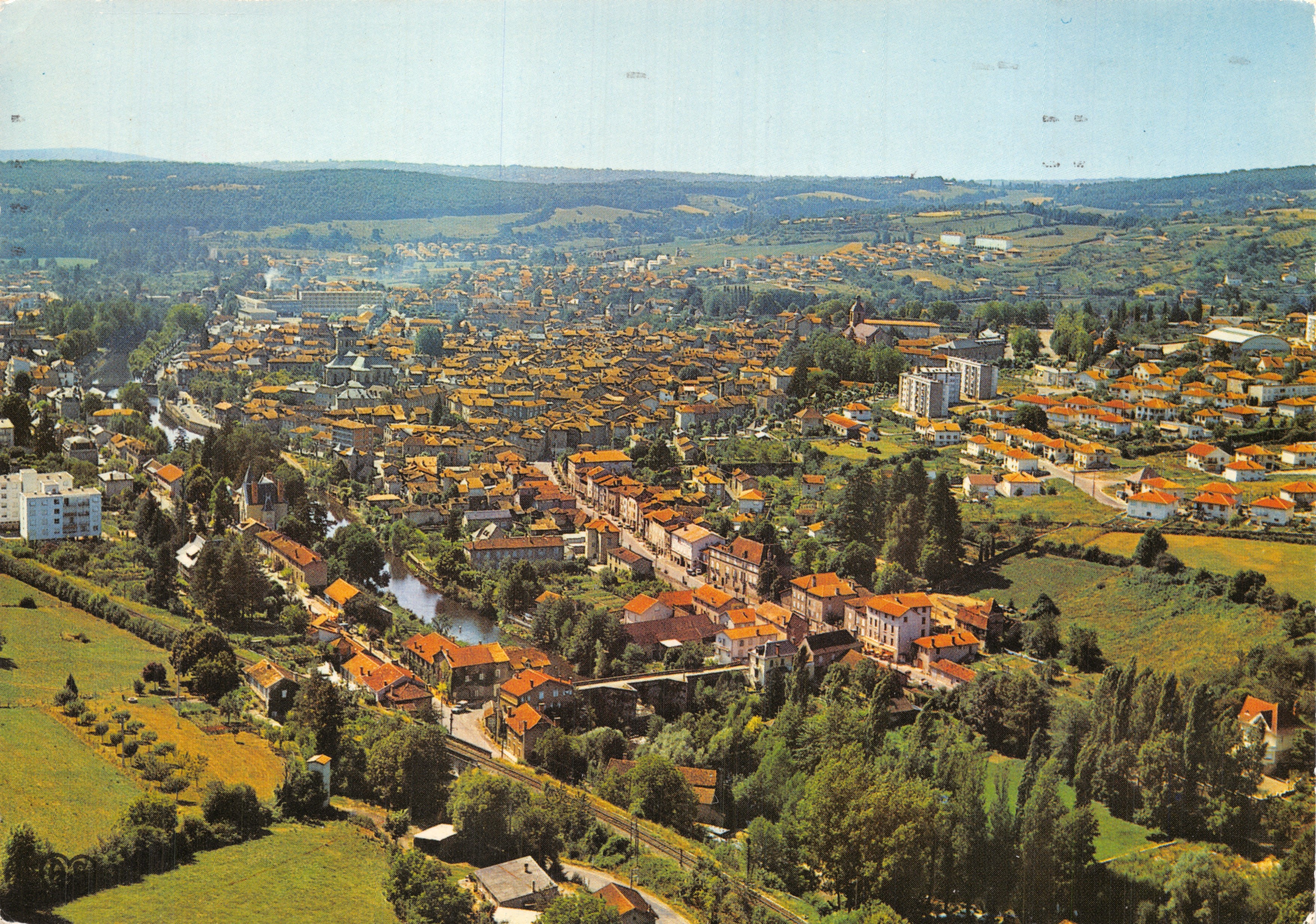 Figeac — vista panorámica general aérea — Sociedad de Tarjetas Postales APA-POUX