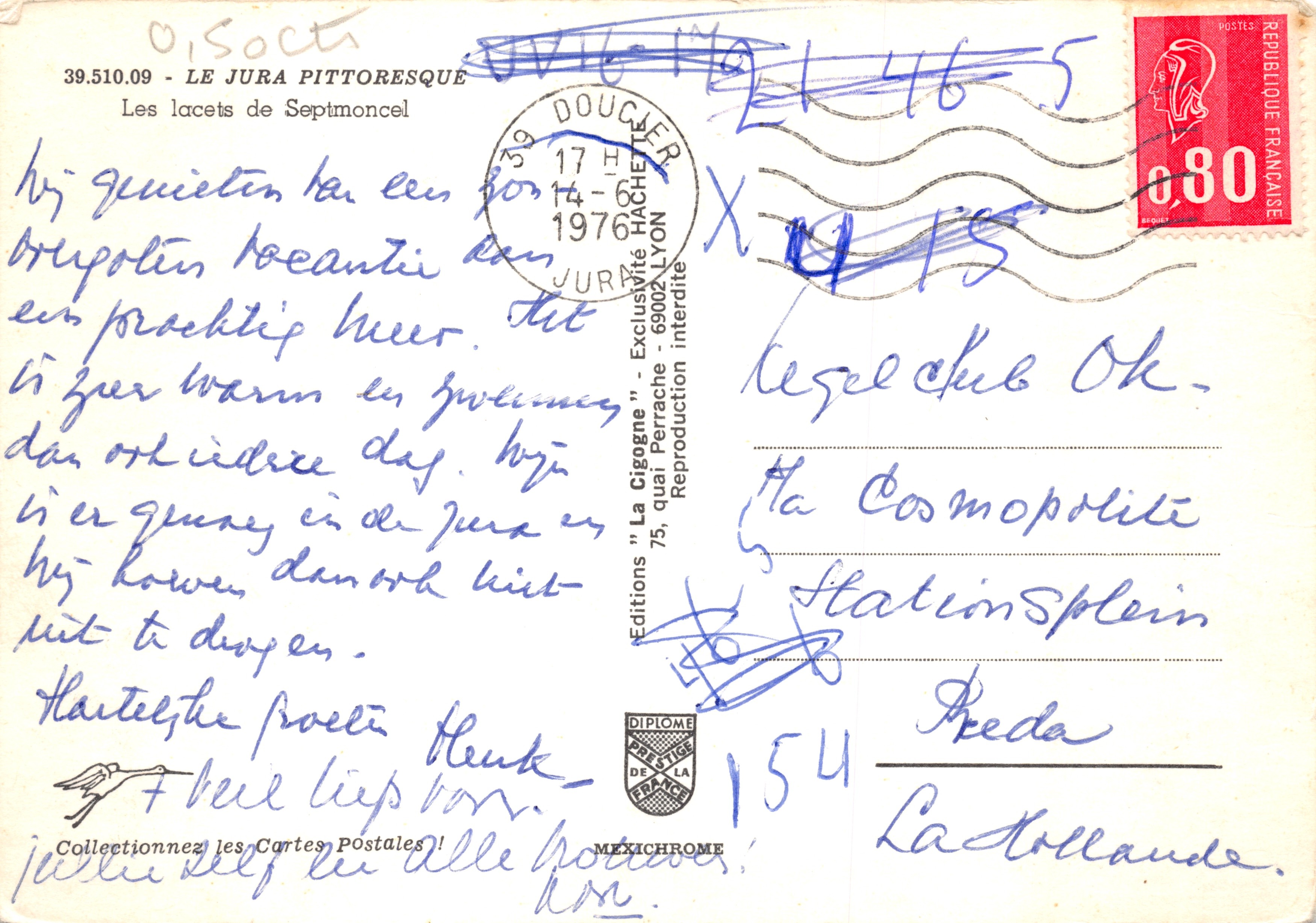 Les lacets de Septmoncel — vue panoramique des montagnes et route sinueuse — éditeur IRIS — Achterkant