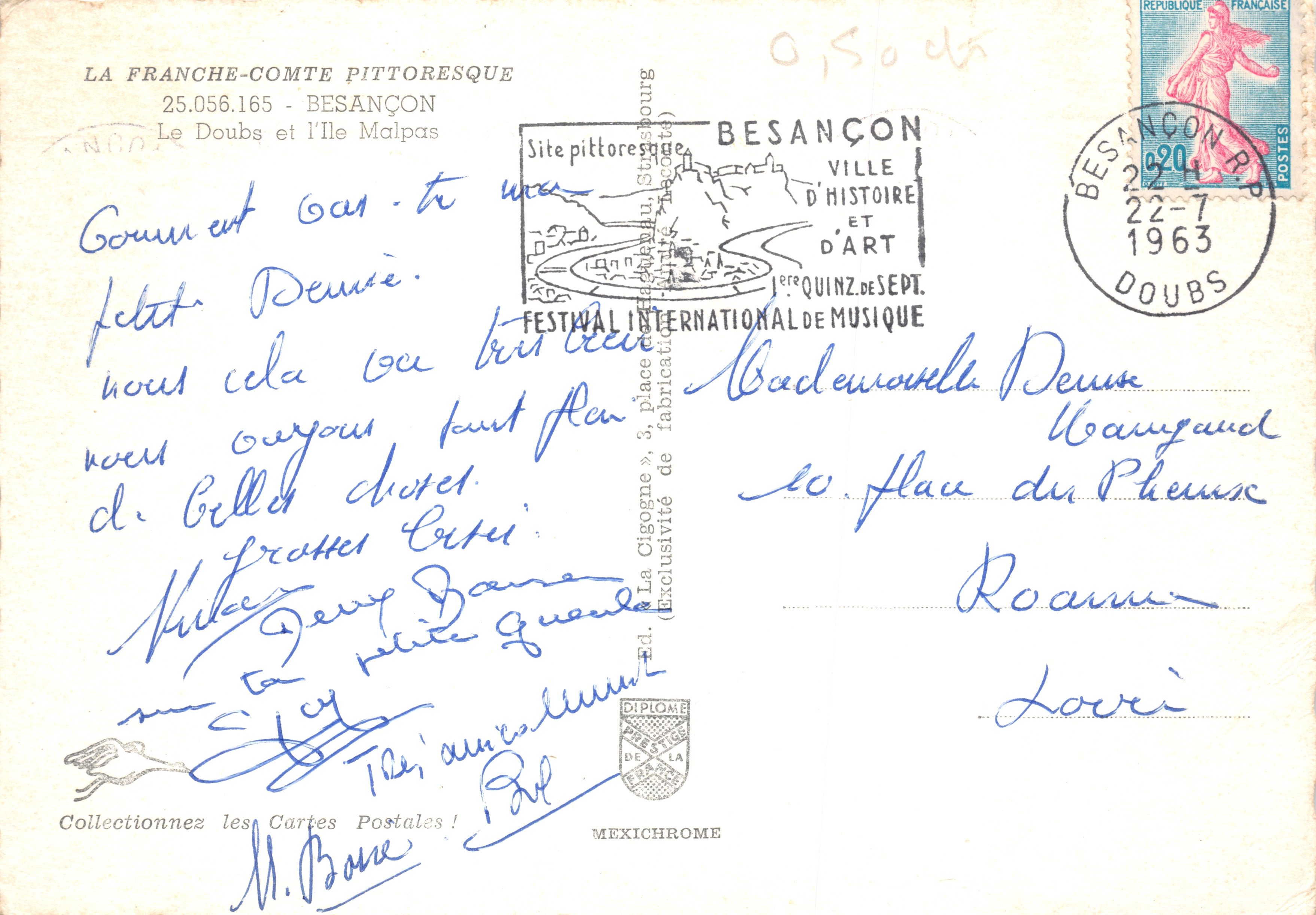 View of the Doubs in Besançon — publisher IRIS — Back