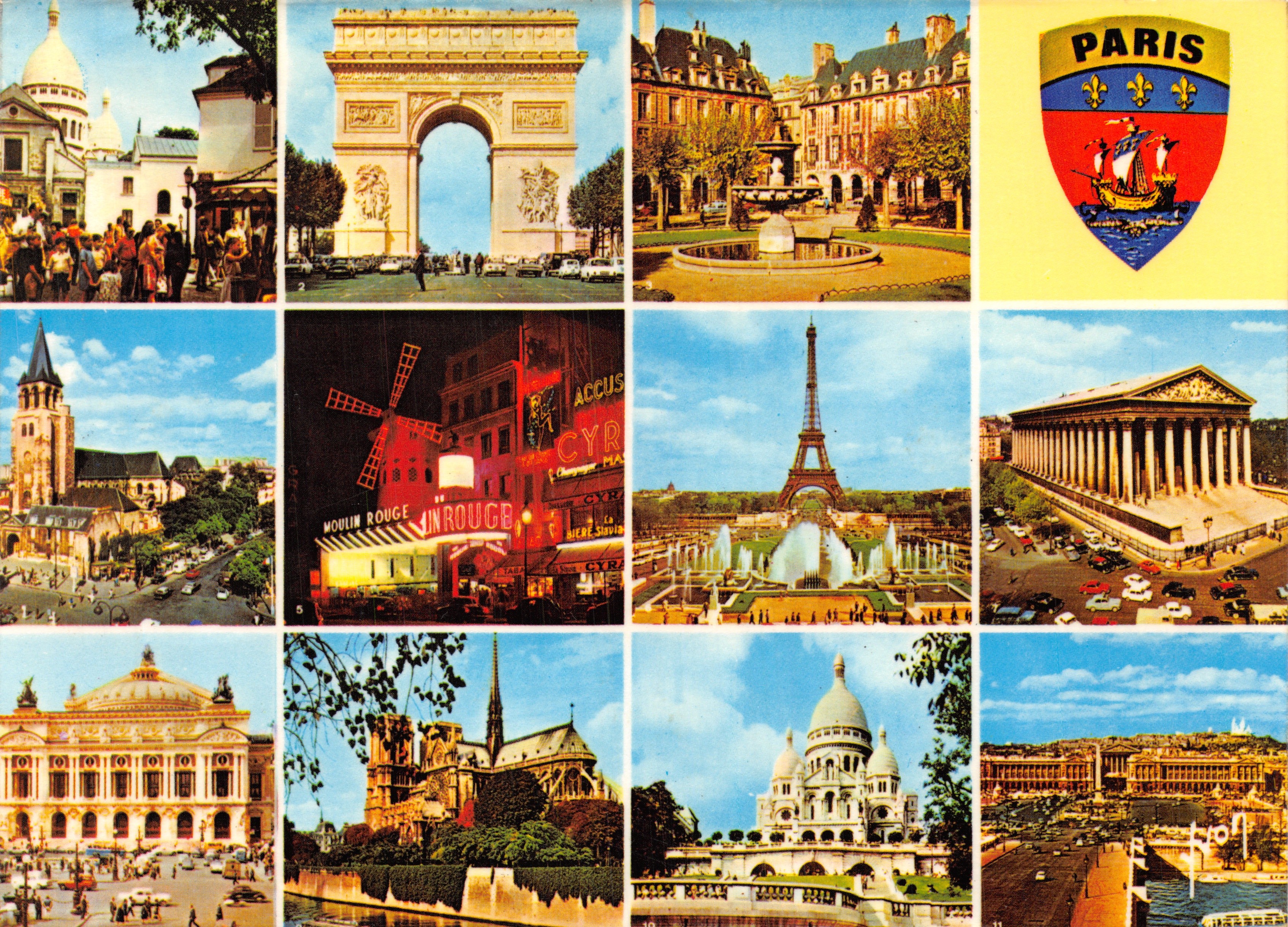 Paris — vue panoramique en 11 vignettes — Éditions d'art Yvon Arcueil