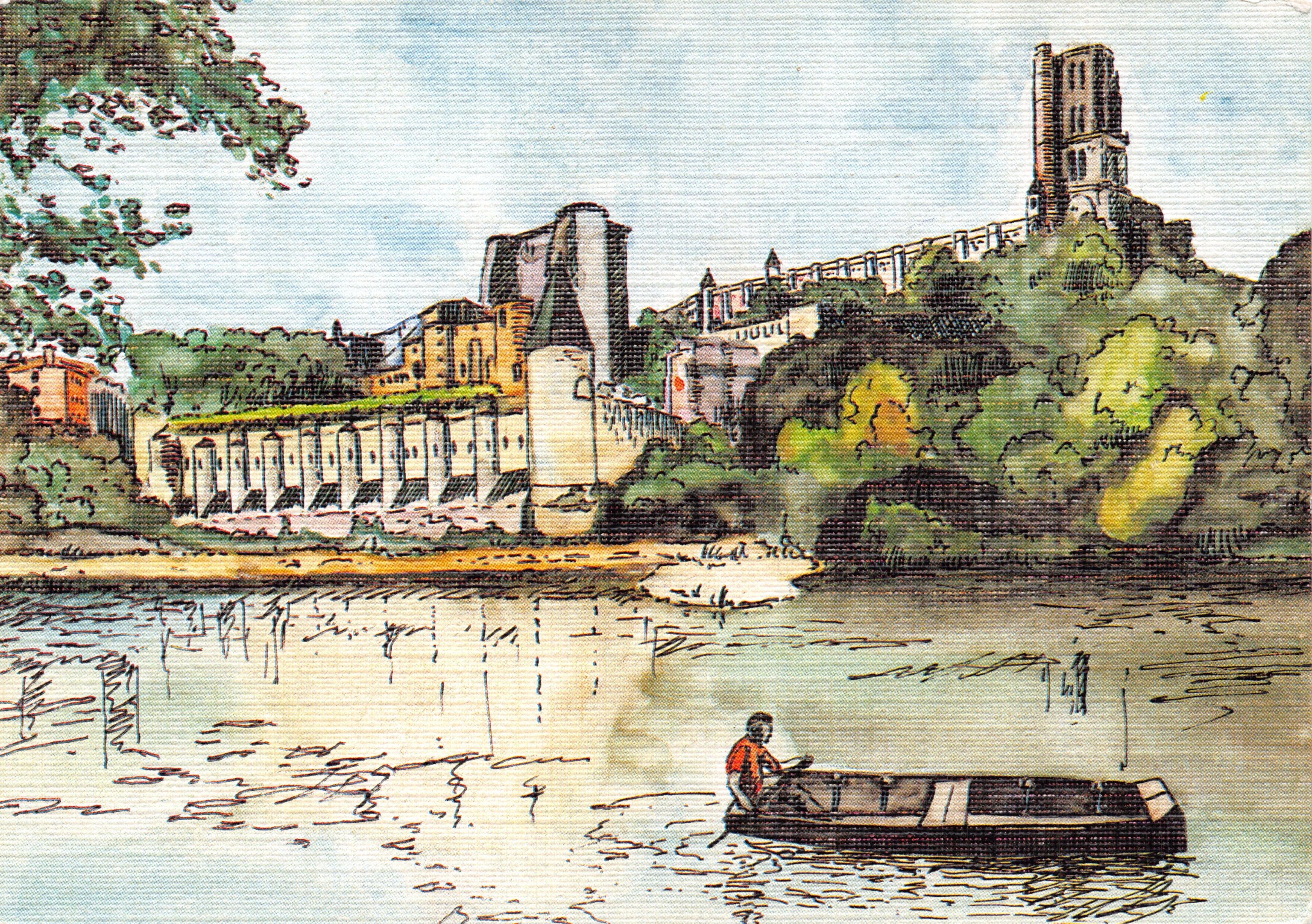 Vue sur la Basilique Sainte-Cécile (XIIIe s.) et l'ancien Palais archiépiscopal de la Berbie — ALBI — Société des Cartes Postales APA-ROUX