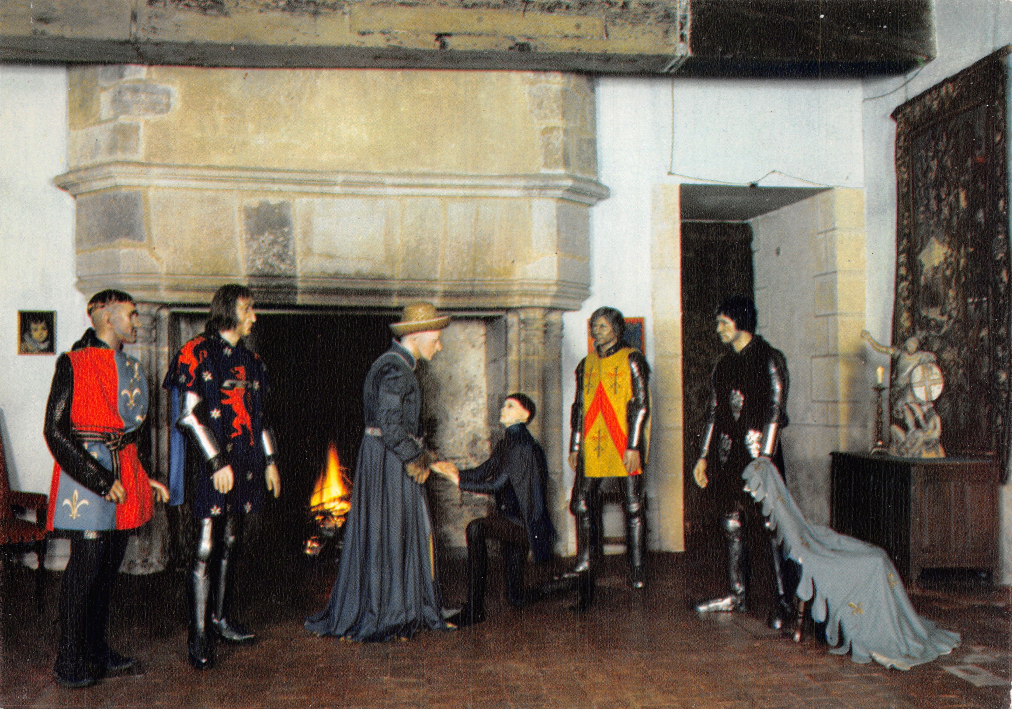 Juana de Arco y Carlos VII — escena dentro del Castillo de CULAN (Cher) — editor IRIS