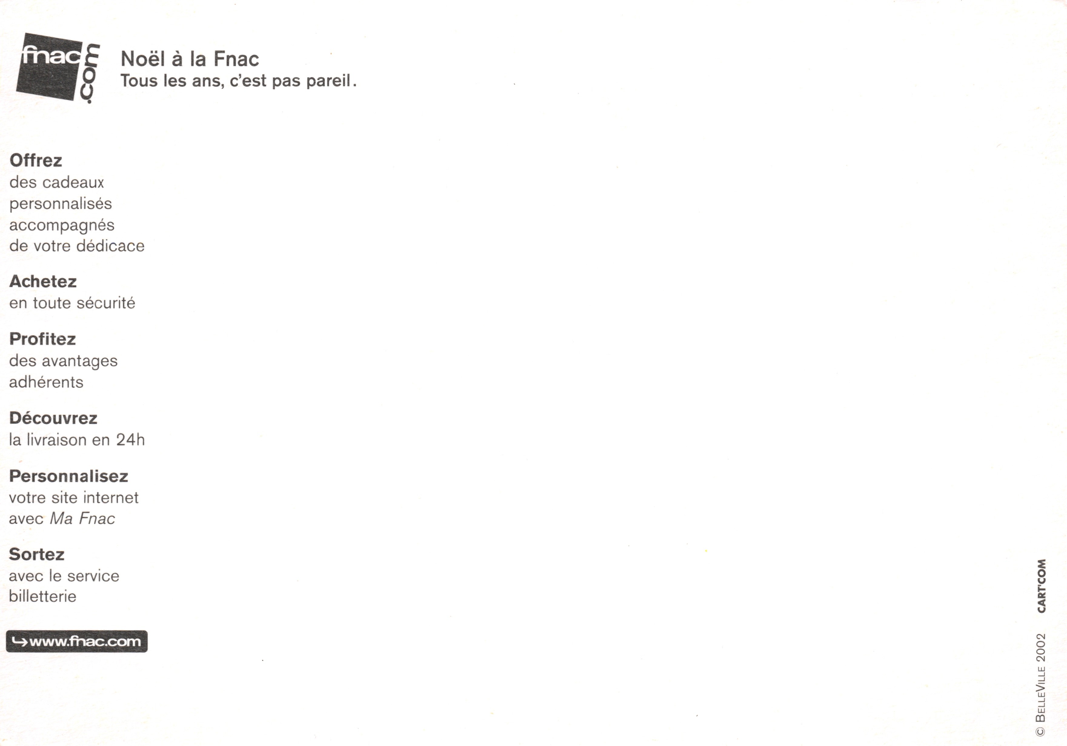 Père Noël en parachute — illustration publicitaire — éditeur Fnac.com, n° de série non visible — Reverso