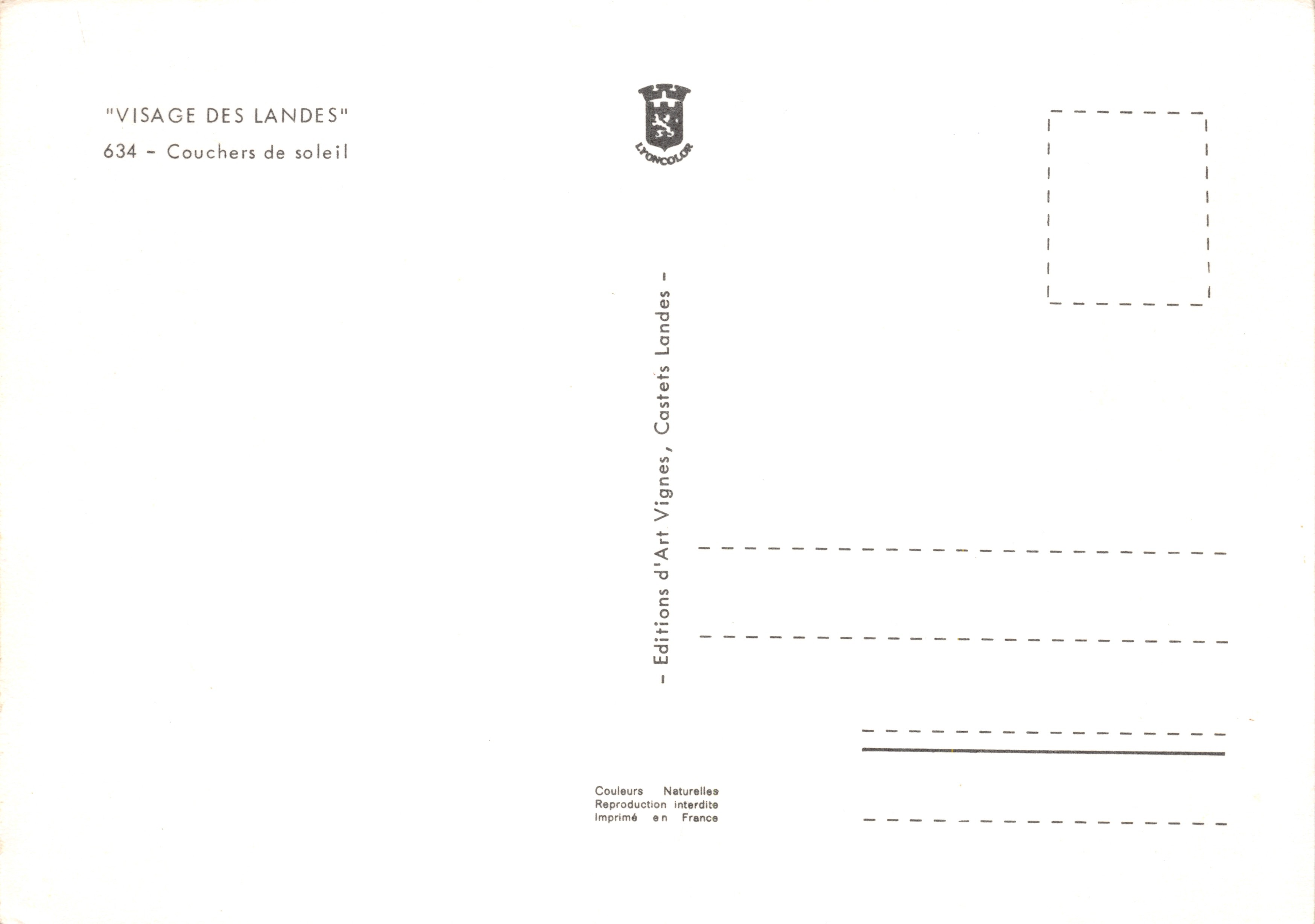 Couchers de soleil — visages des Landes — Éditions Art Vignes, Castreils Landes — Reverso