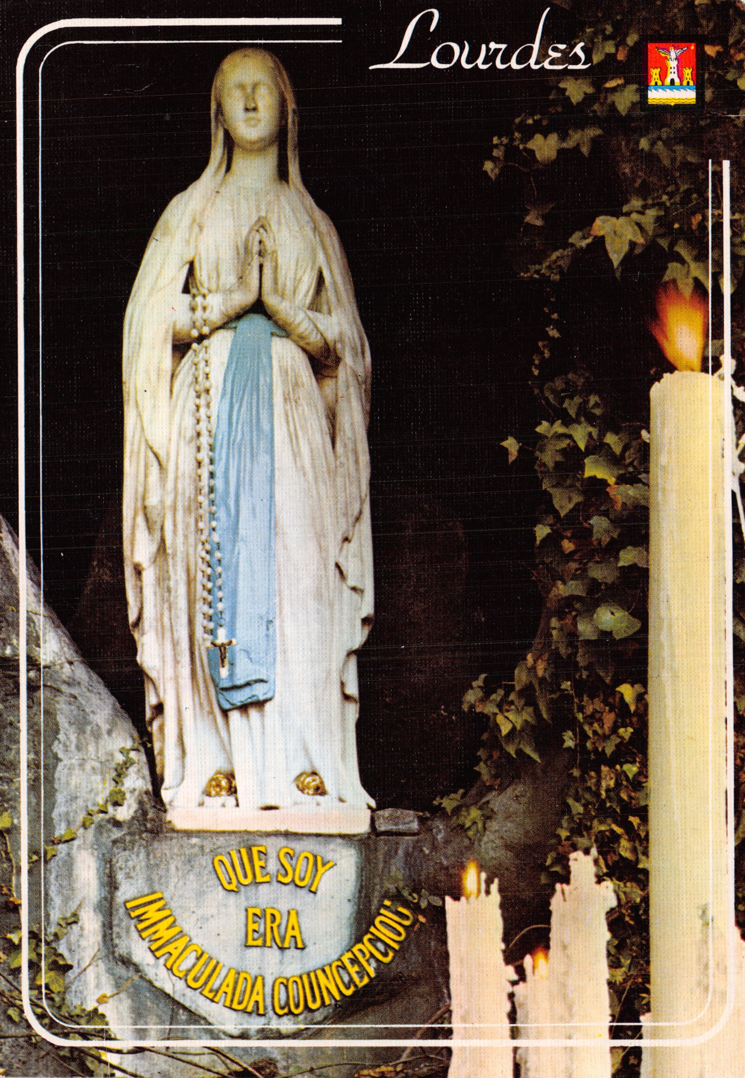 Statue de la Vierge Immaculée — Lourdes — Éditeur Edlux A. Doucet et Fils