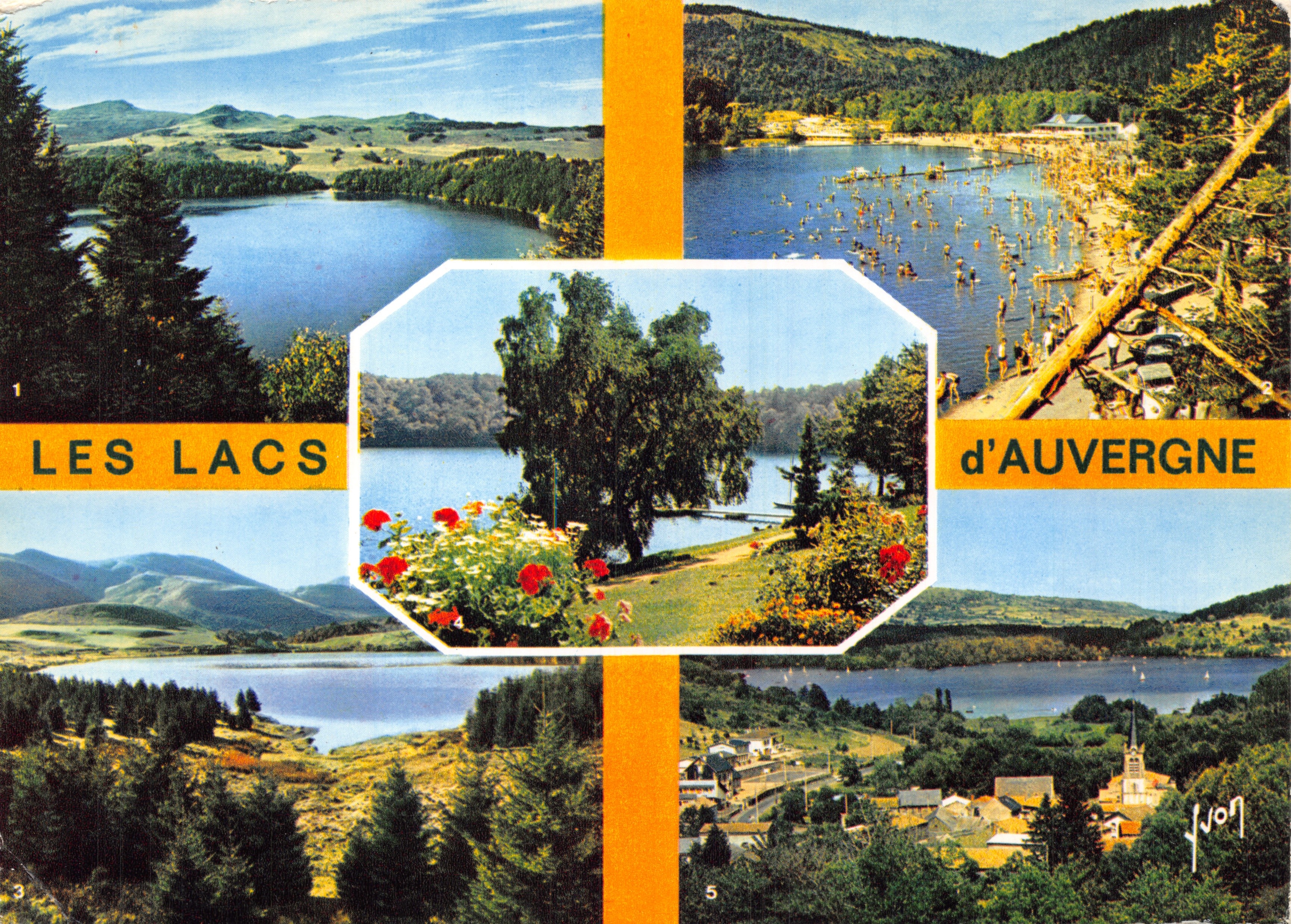 Los Lagos de Auvergne — vista panorámica y escenas de baño — Éditions d'Art Arcueil
