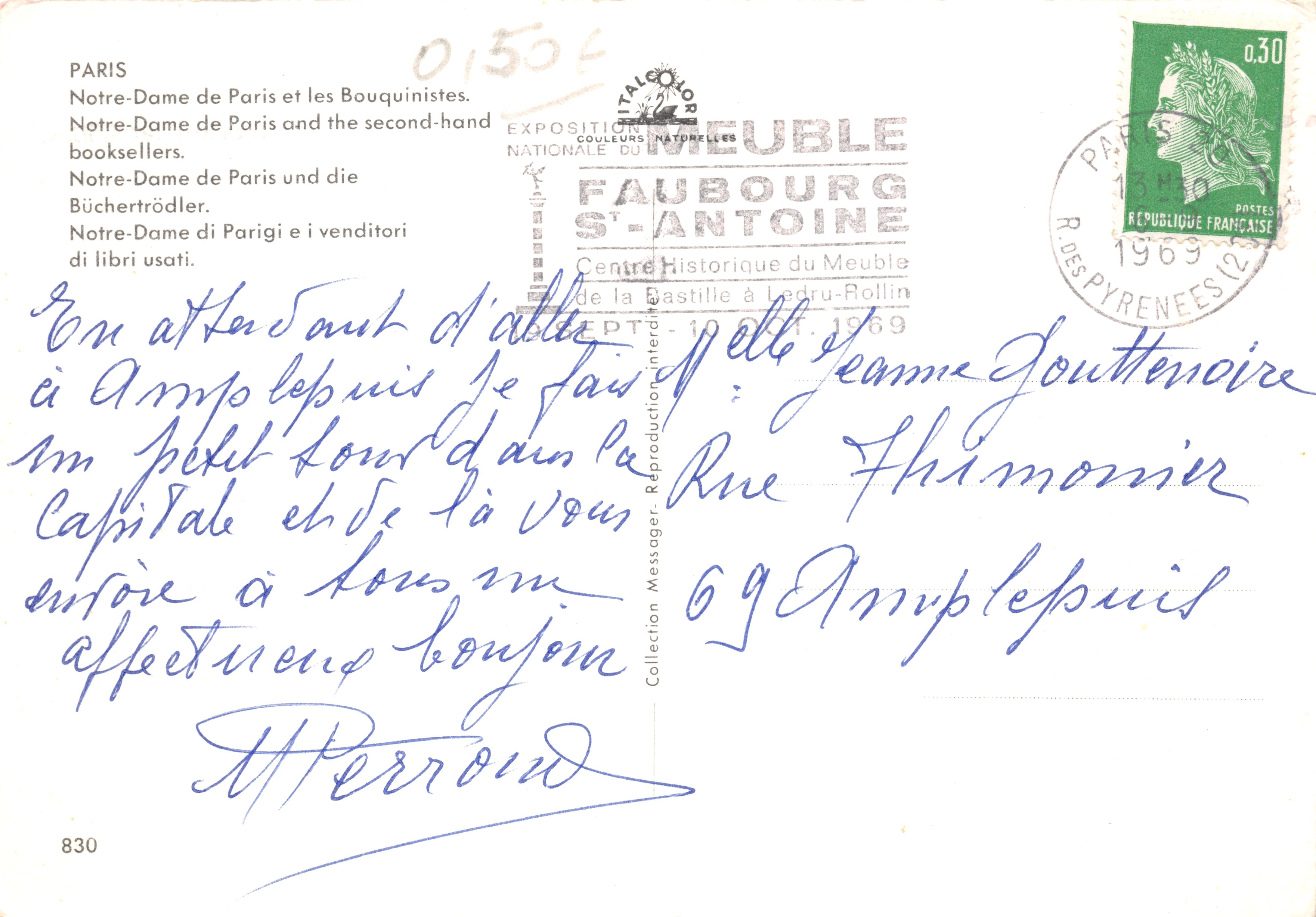 Notre-Dame de Paris — uitzicht met boekenkiosken — uitgever TALECOLOR — Achterkant