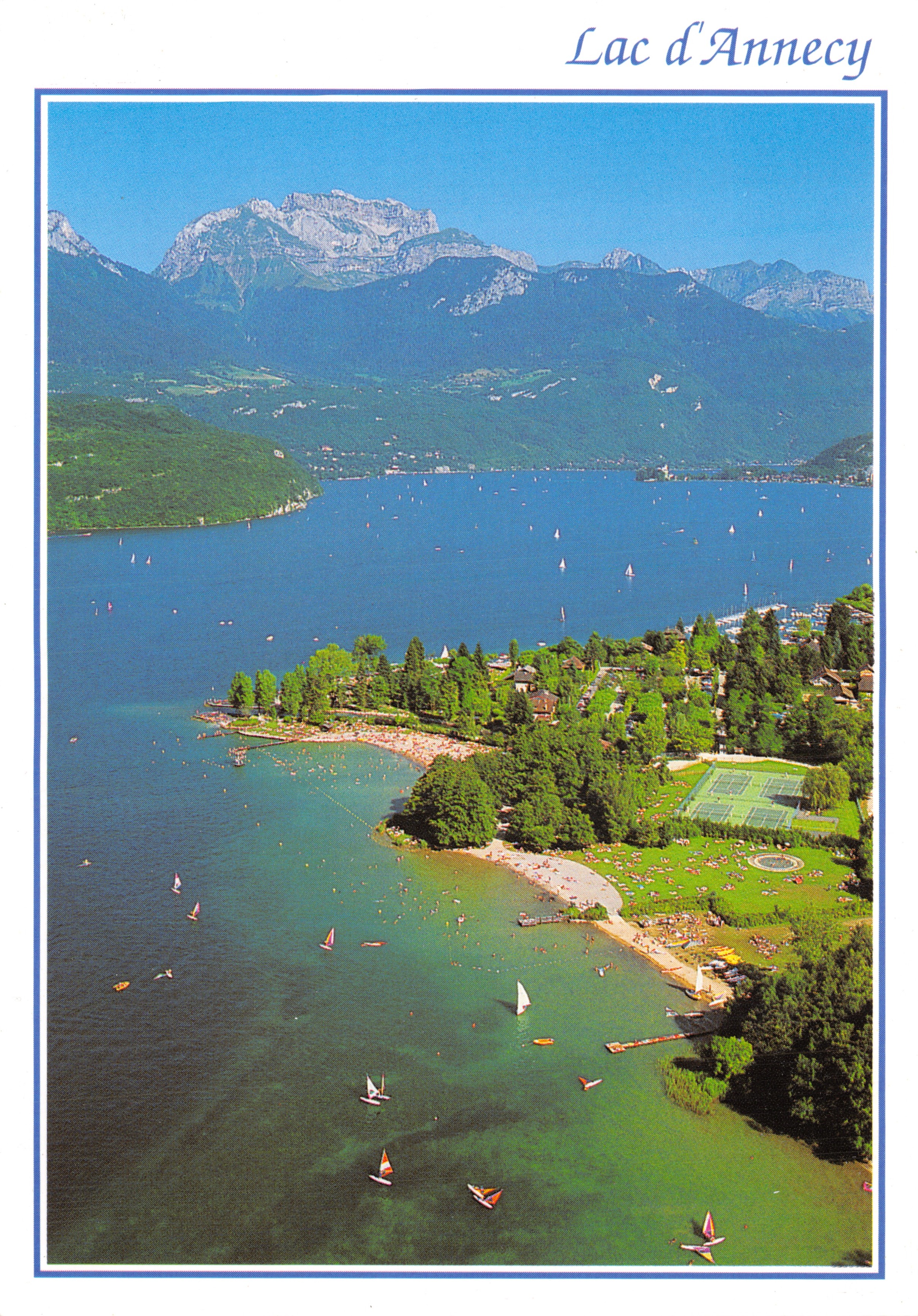 Lago d'Annecy — vista aerea del lago con montagne e spiagge — Éditions ROSSAT MIGNOD