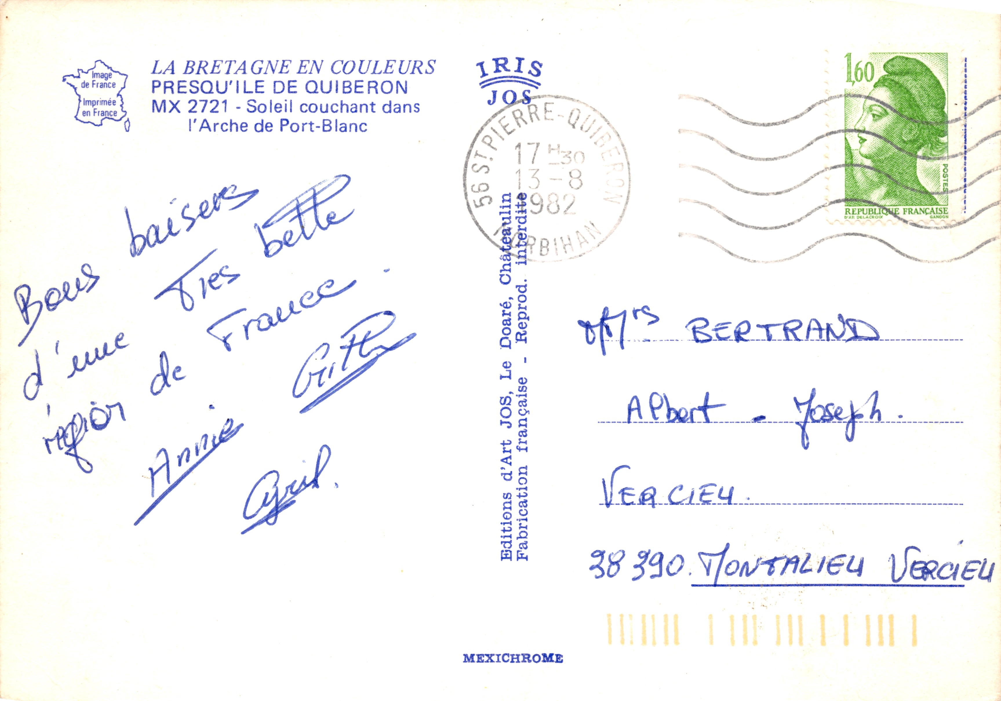 Arche de Port-Blanc — vue du soleil couchant à Quiberon — Éditions d'Art JOS — Reverso