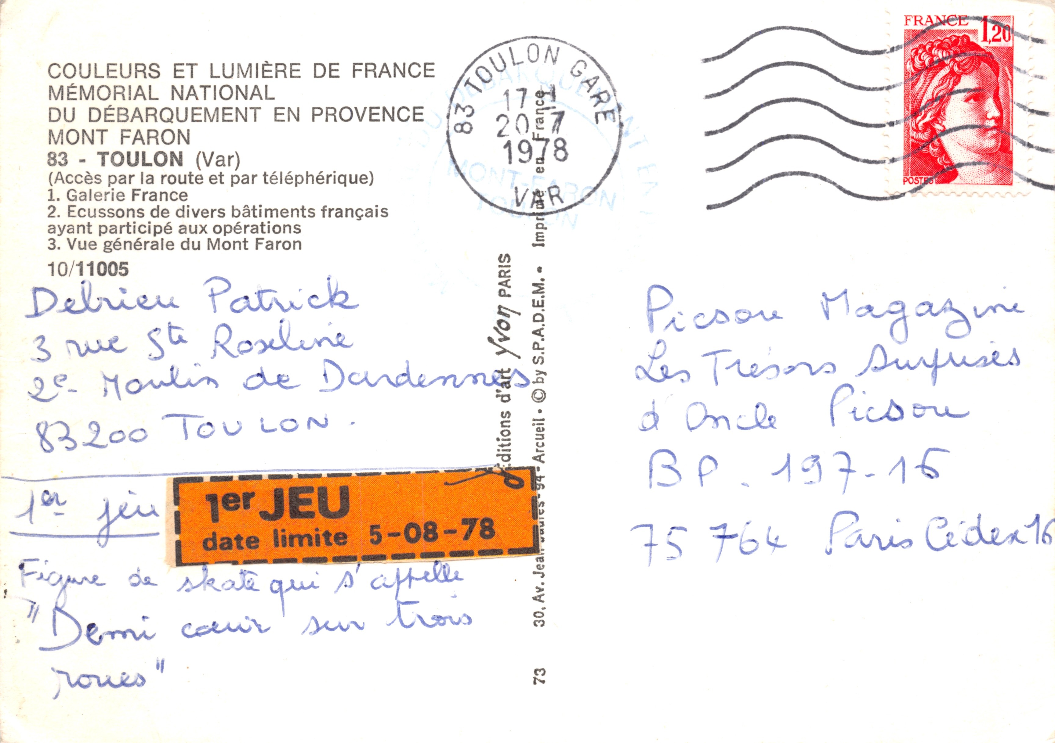 Mémorial National du Débarquement en Provence — Mont-Faron, Toulon (Var) — Éditions d'Art Arcueil — Reverso