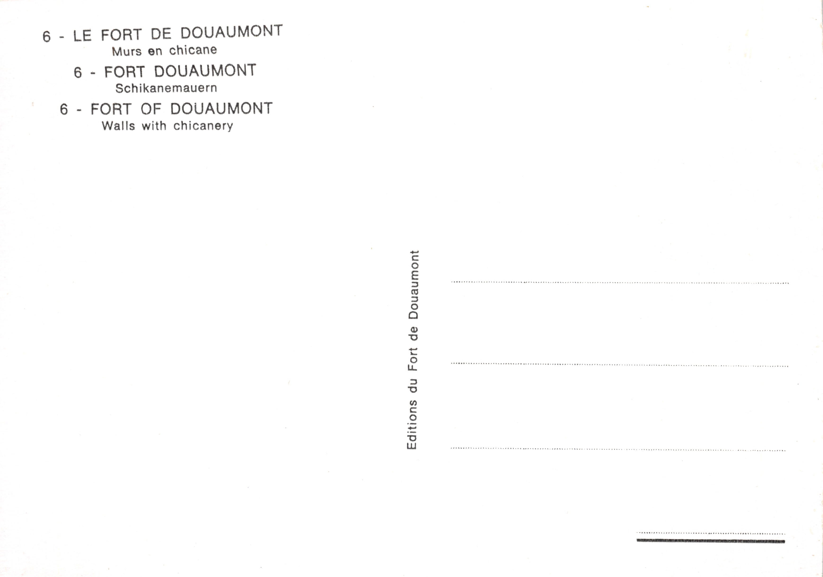 Fort de Douaumont — intérieur avec murs en chicane — Éditions du Fort de Douaumont n°6 — Reverso