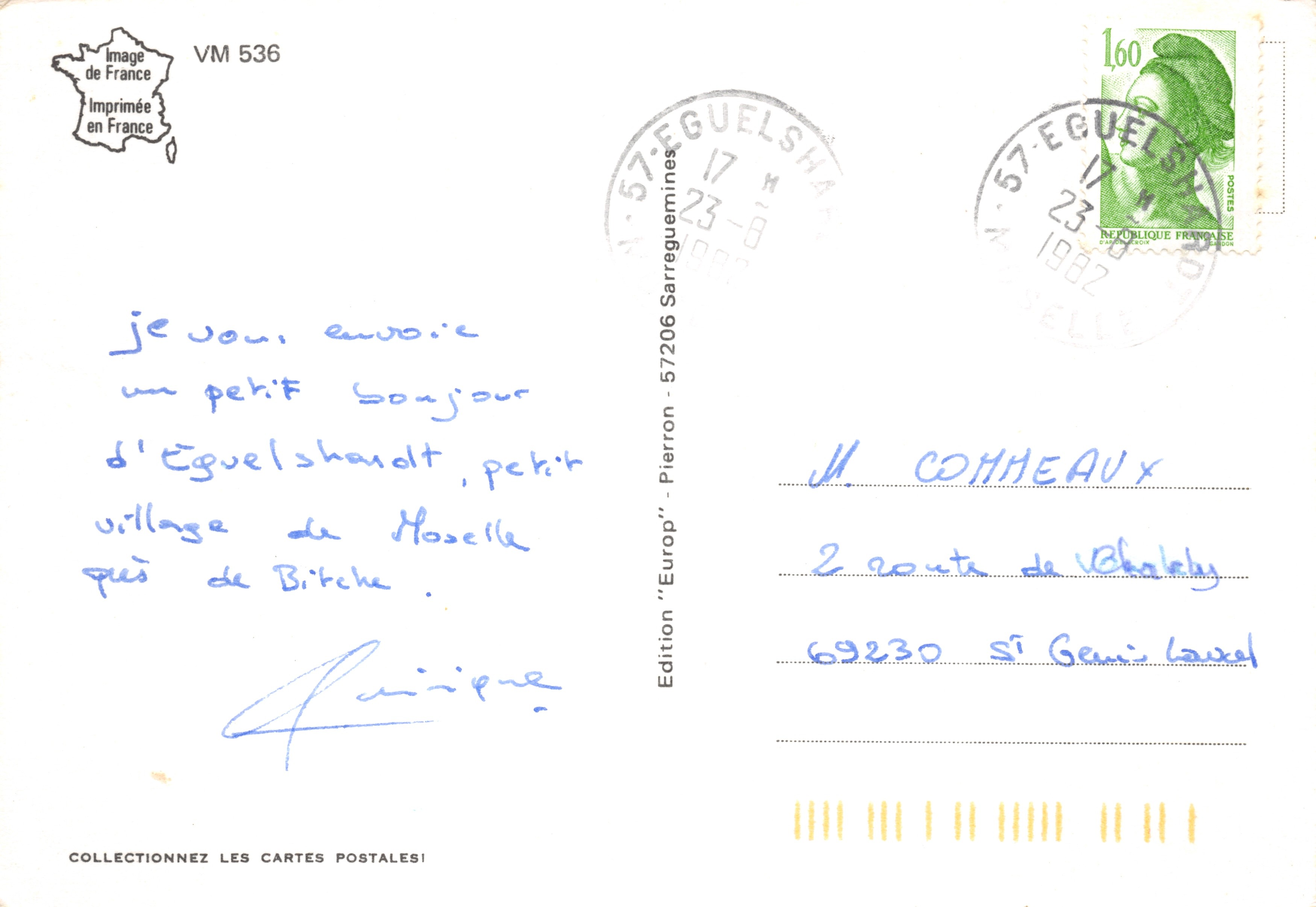 Vosges del Norte — Carta turística con vista de lagos y pueblos — Reverso