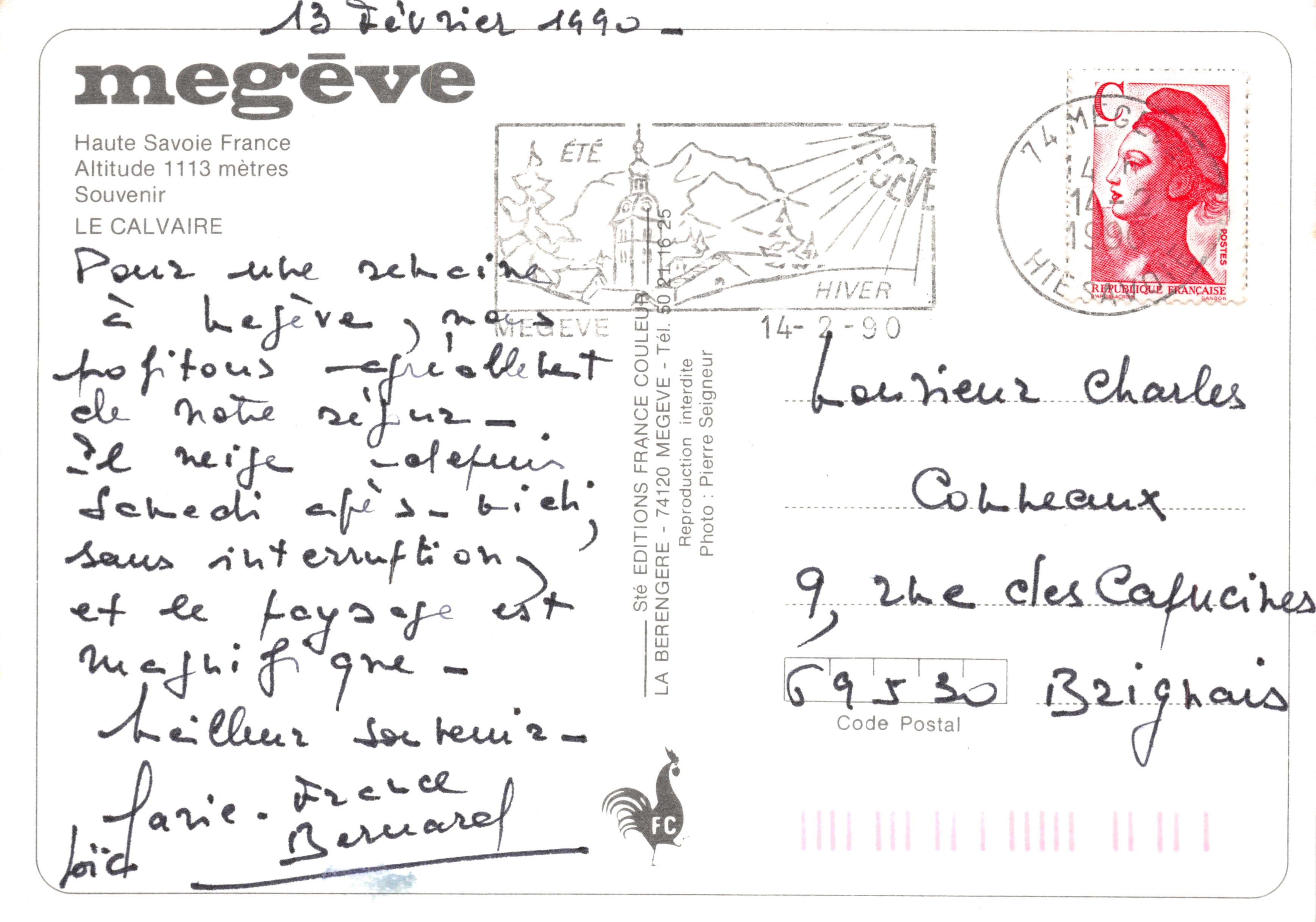 El Calvario — editor LA BERENGERE — n.º 74120 — Reverso