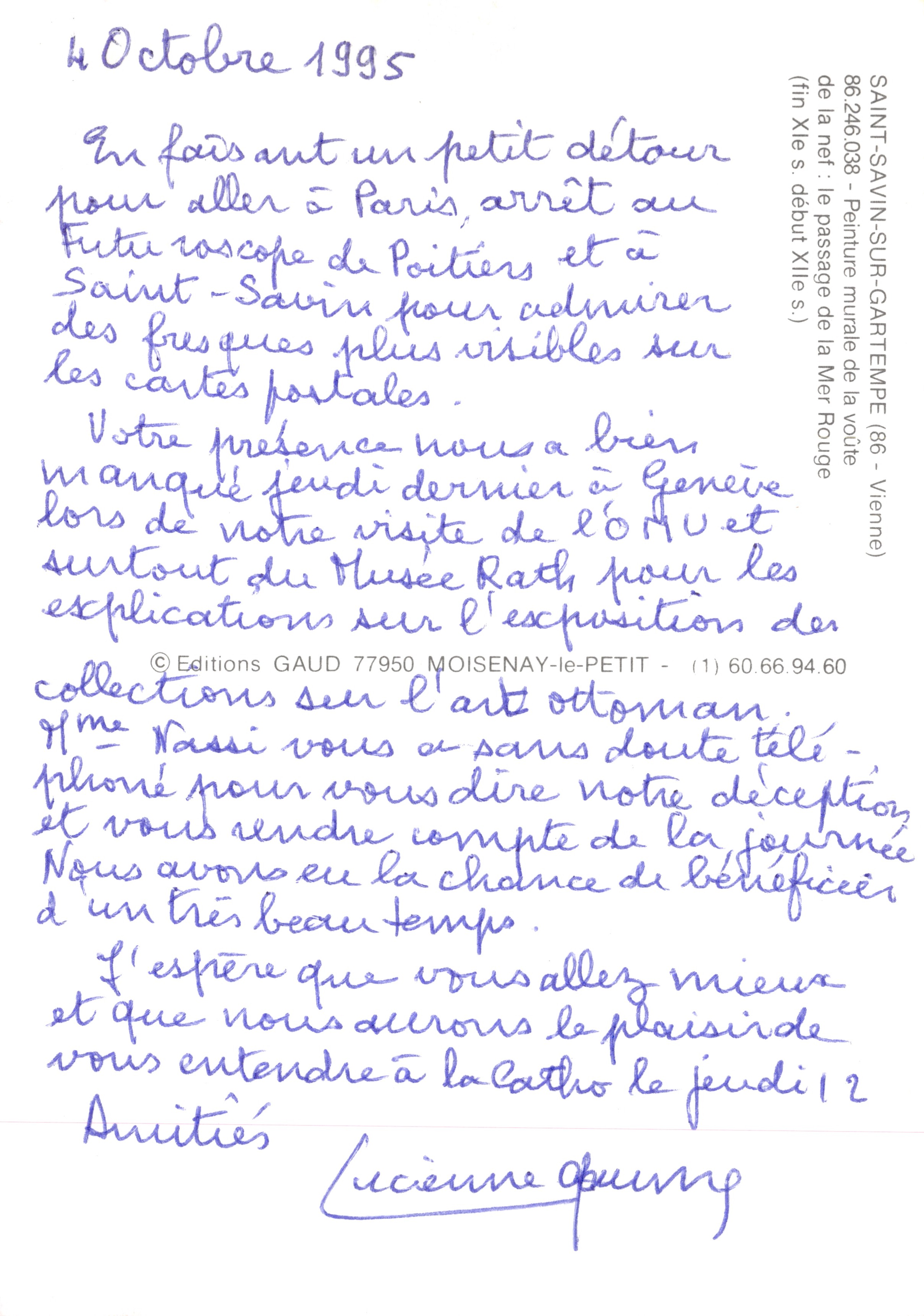 Passage mural de la voûte — Peinture murale de la voûte (86) — Éditions GAUD — Reverso