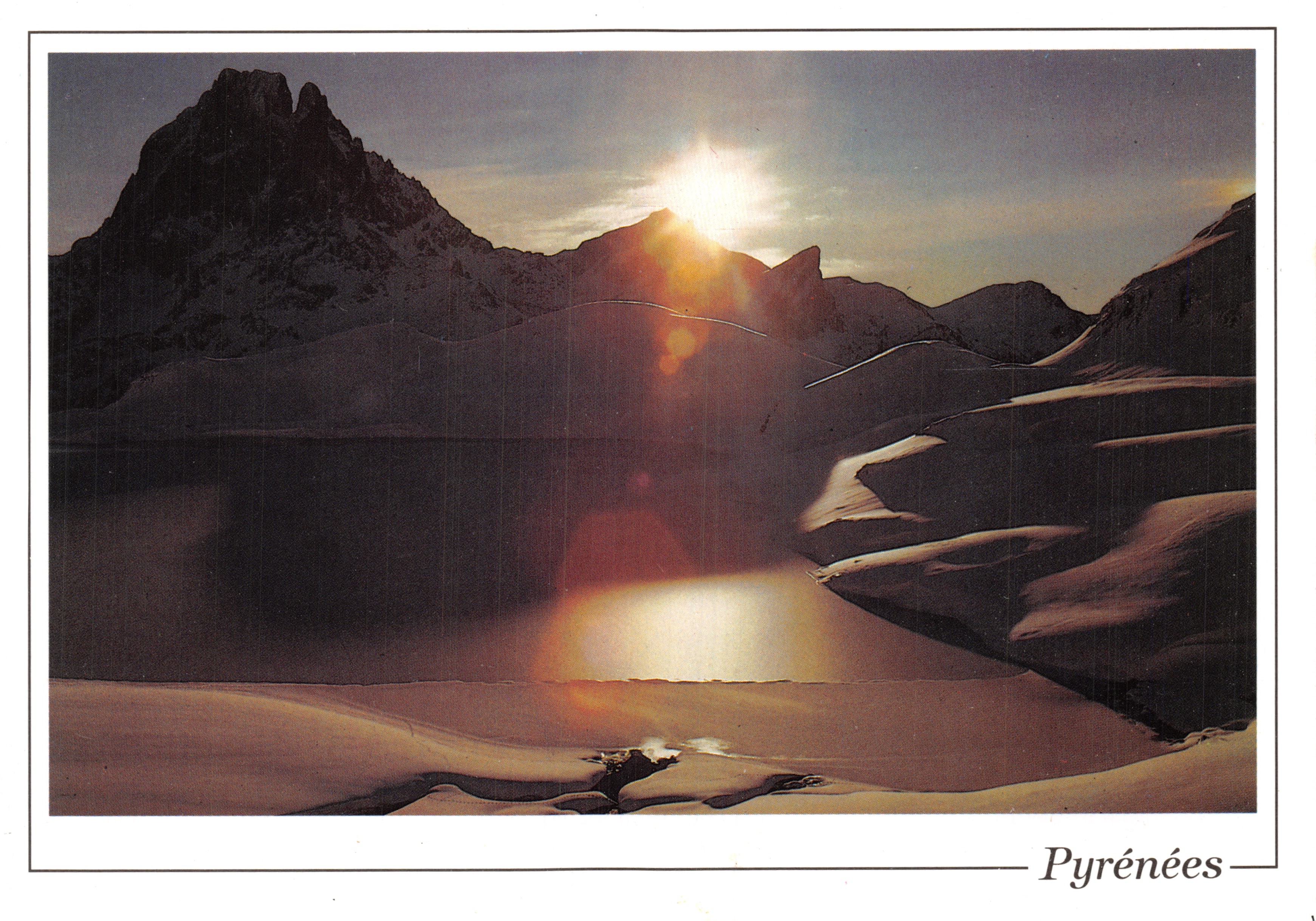 Lago Ayous — atardecer — Edición A. DOUCET, Lourdes