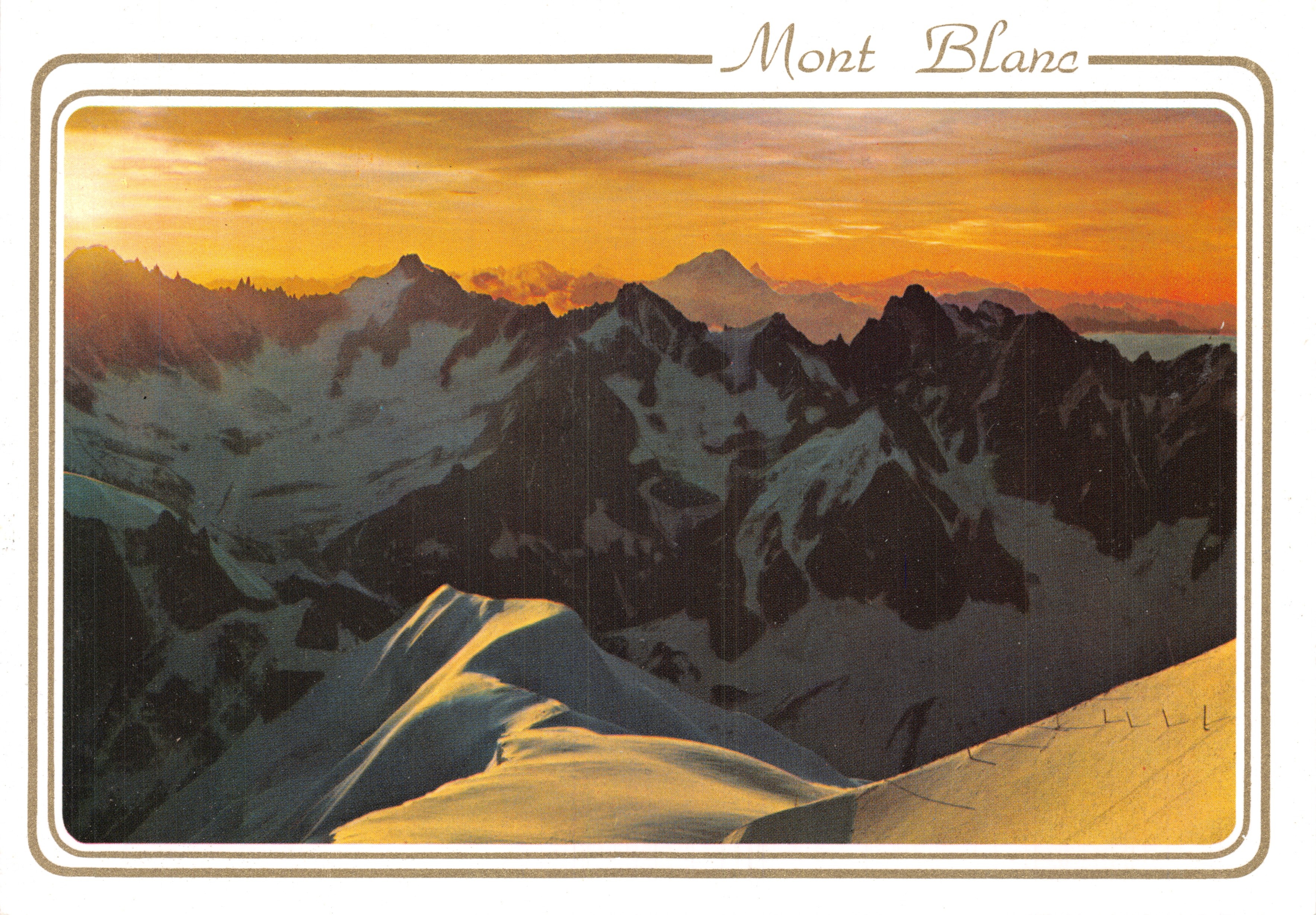Mont Blanc — vista al atardecer — editor CATENA DEL MONTE BIANCO, n.º 1107