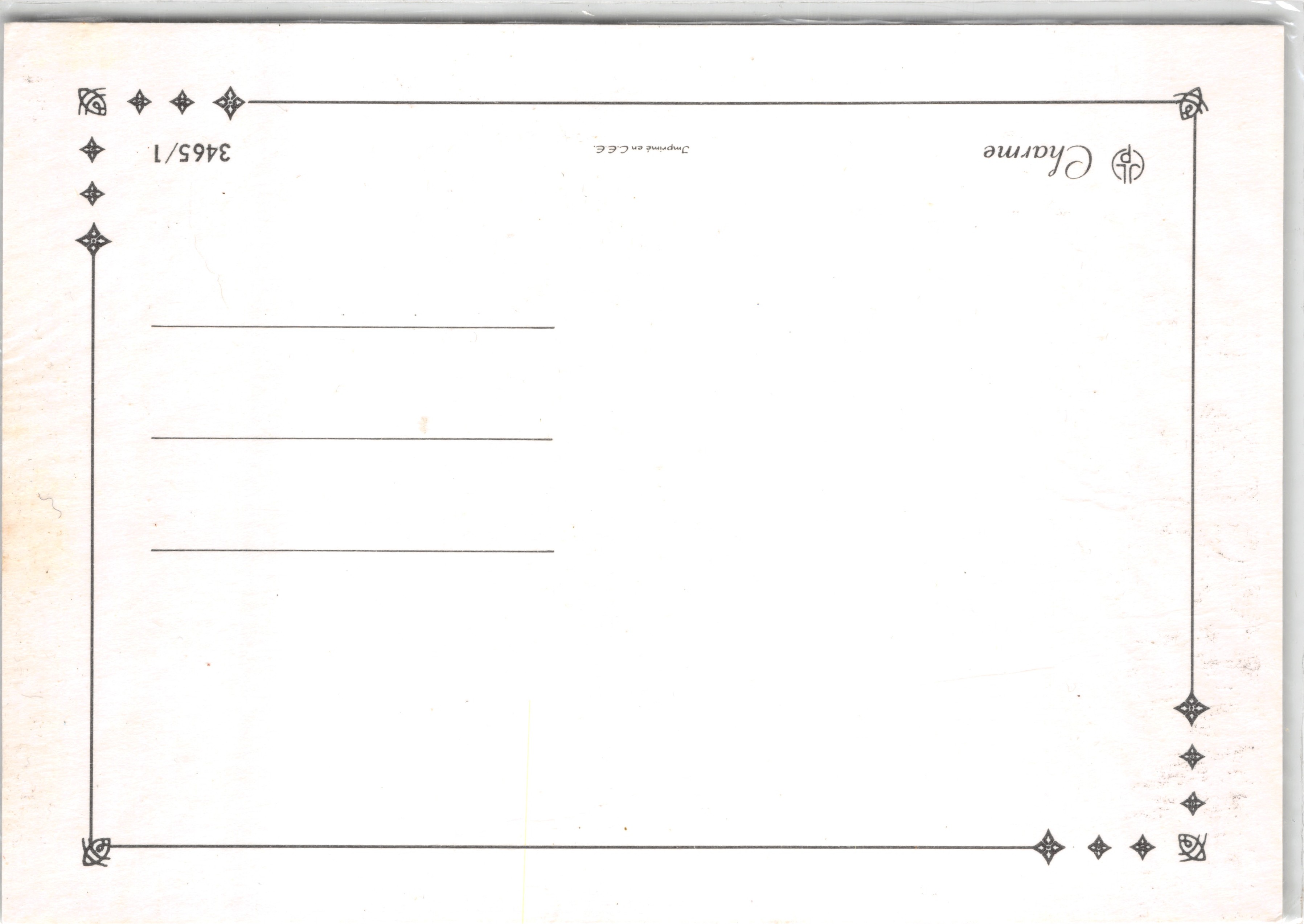 20th Century Fox — logo de Universal Pictures — éditeur Charme, n° 3465/1 — Verso