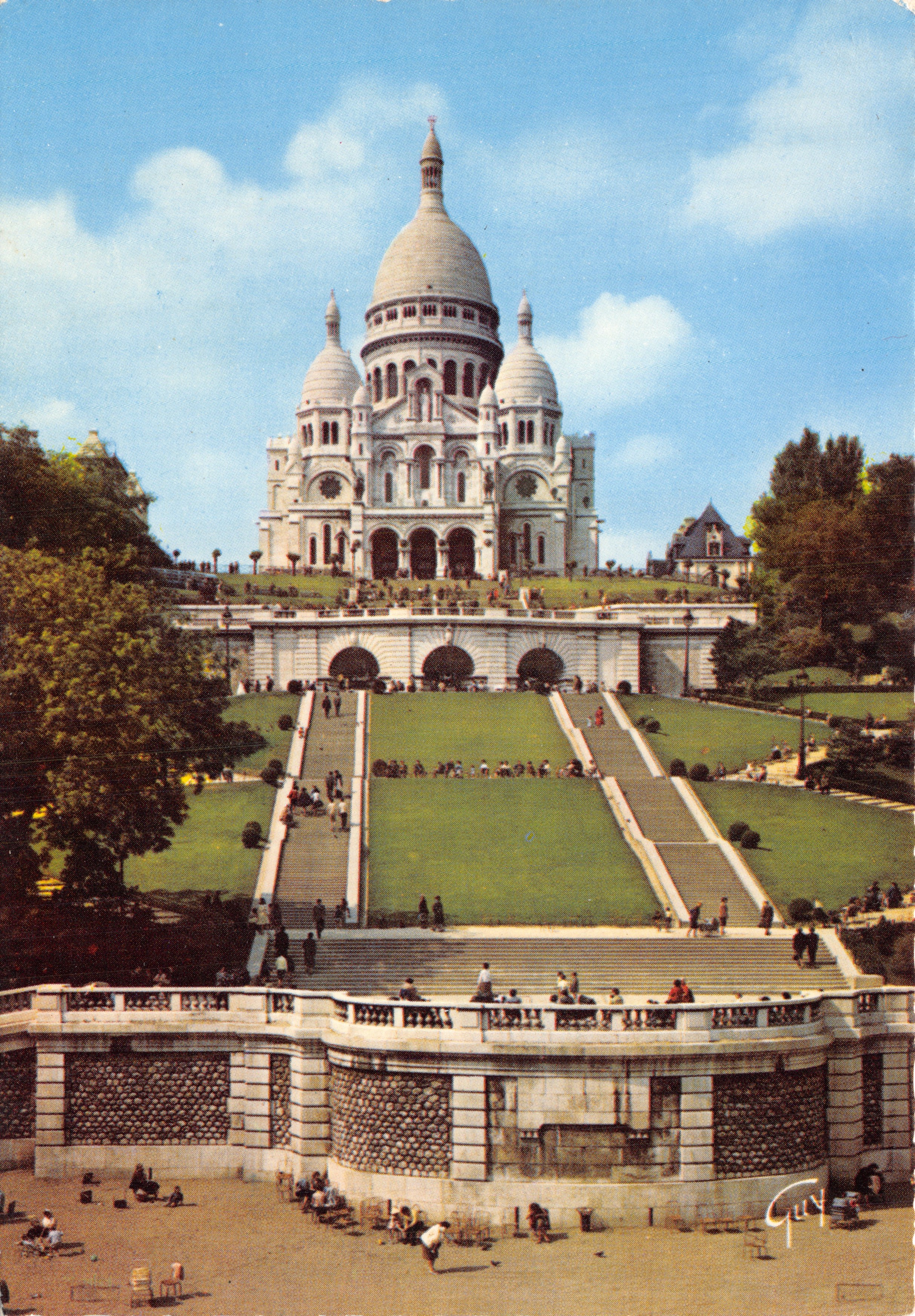 La colline de Montmartre et la basilique du Sacré-Cœur — vue panoramique — éditeur André Leconte, n°112