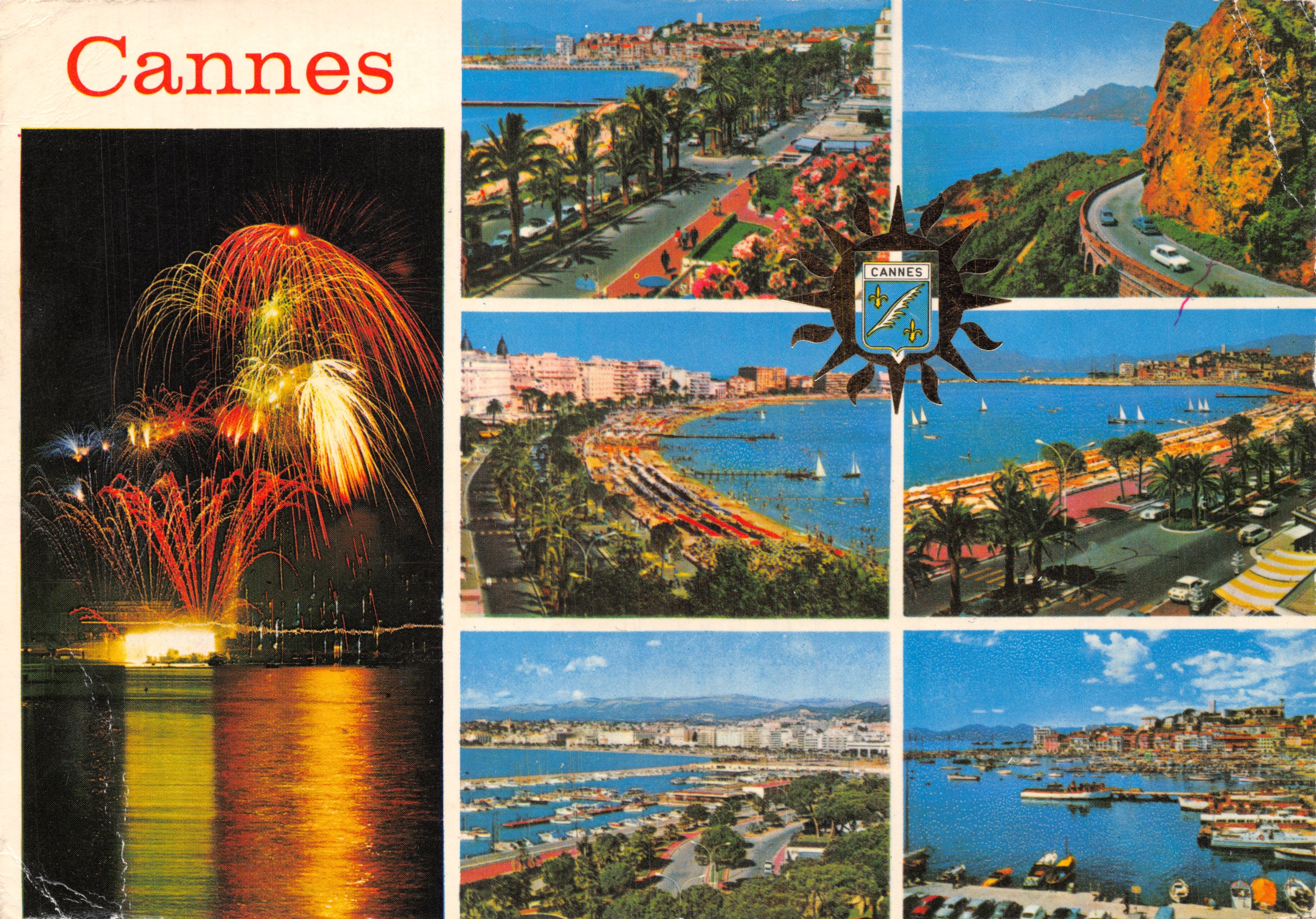 Cannes — panoramisch uitzicht en vuurwerk — Éditions GILLET