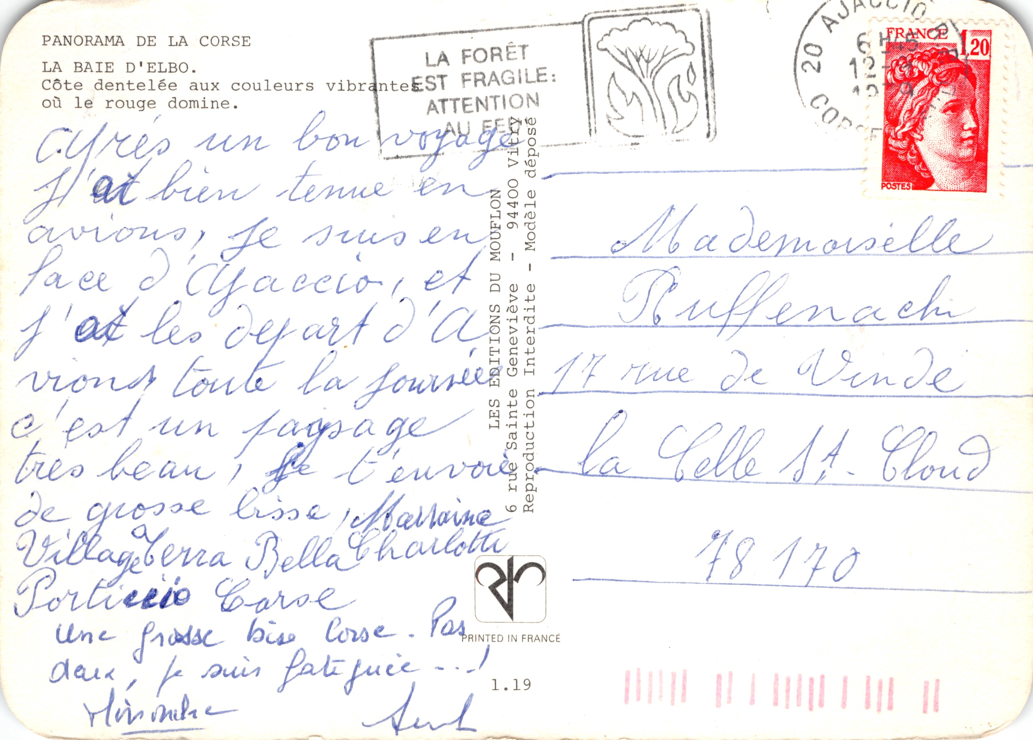 La Baie d'Elbo — Côte dentelée aux couleurs vibrantes où le rouge domine — Éditions du Moueilon — Verso