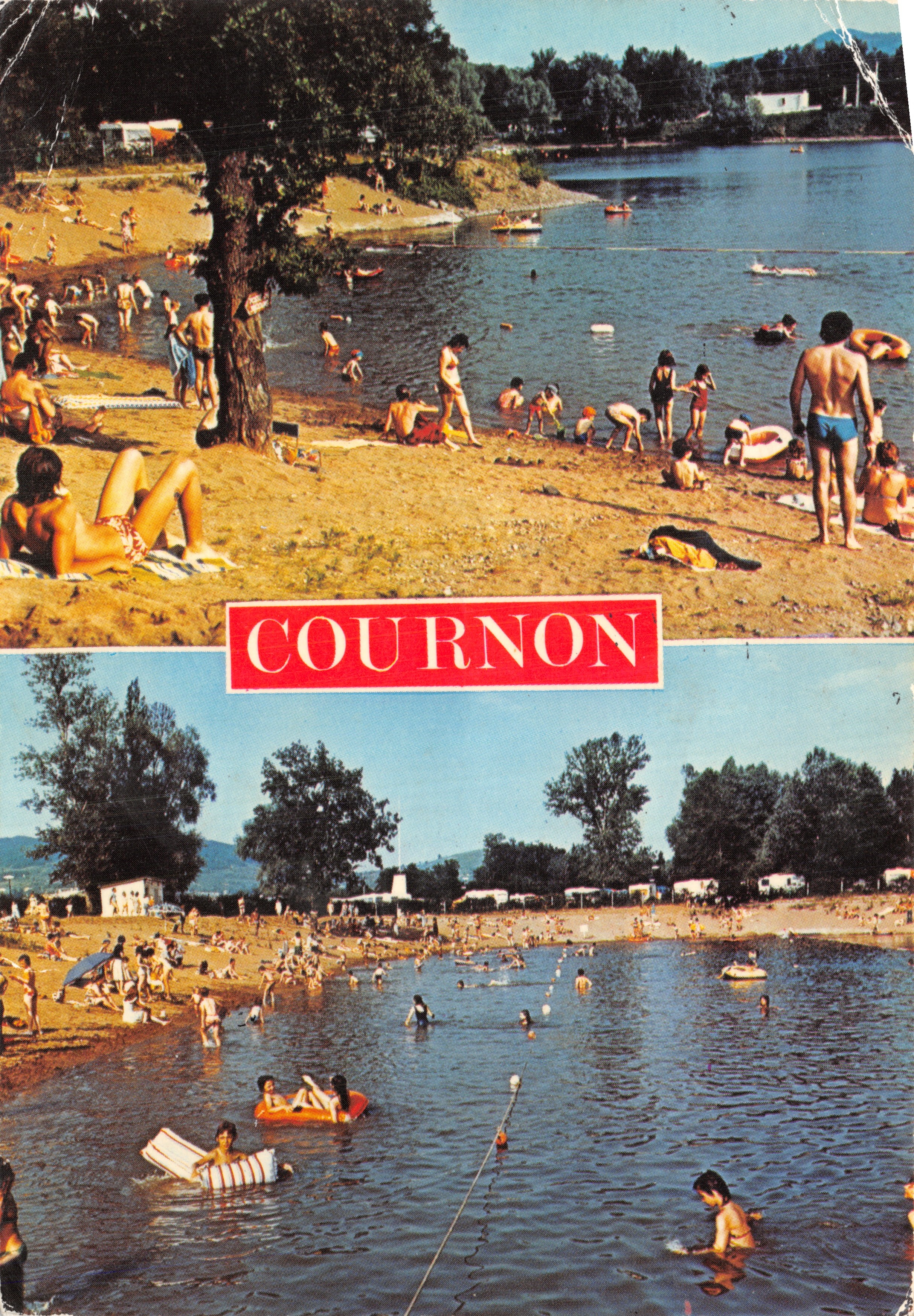 Cournon — playa y lago — editor Pierre Artaud & Cie