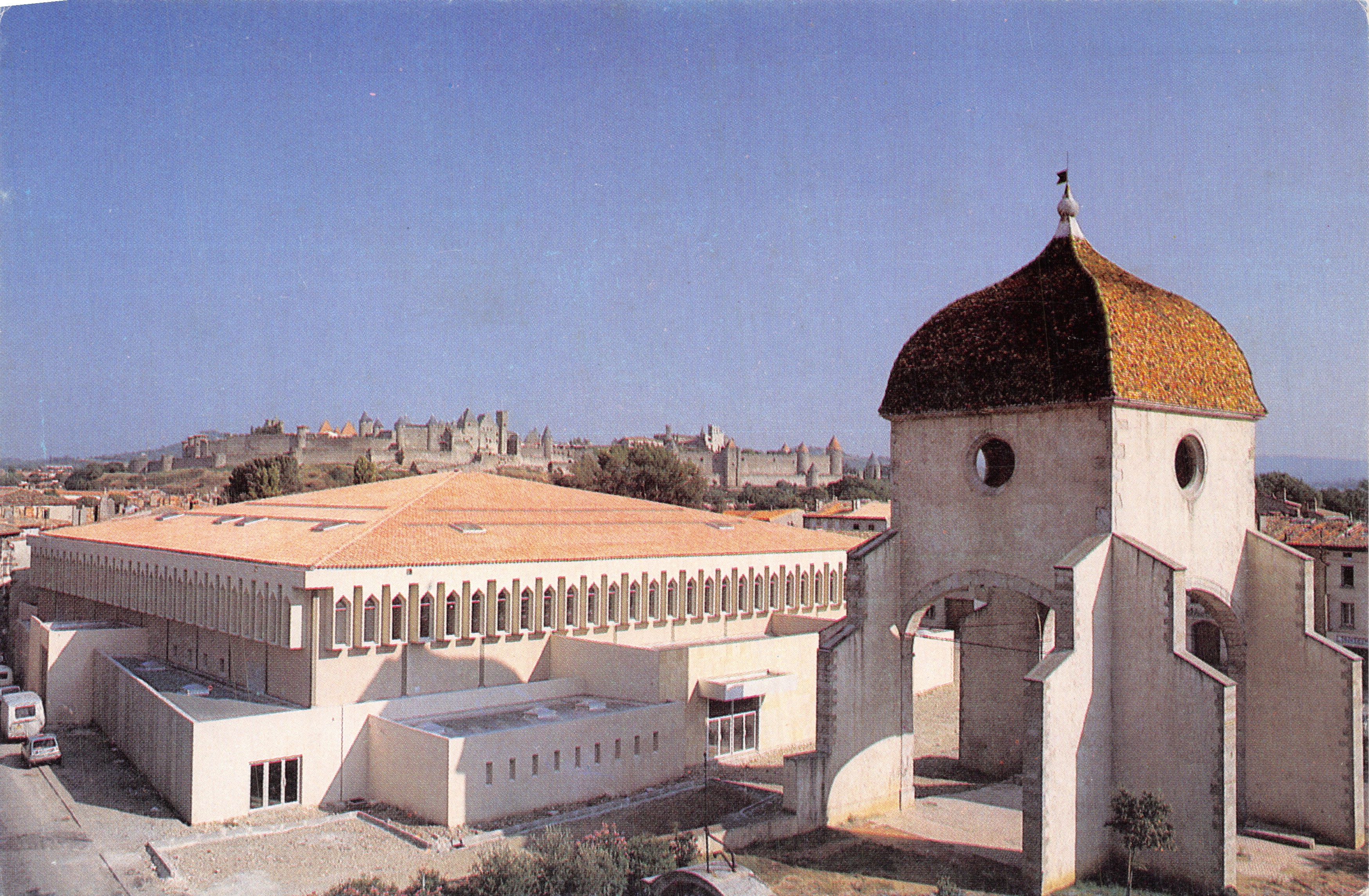 Carcassonne — Salle du Dôme (Palacio de Congresos) y Ciudad Medieval — Foto P. CARTIER, Imprenta SIVAL, Carcassonne