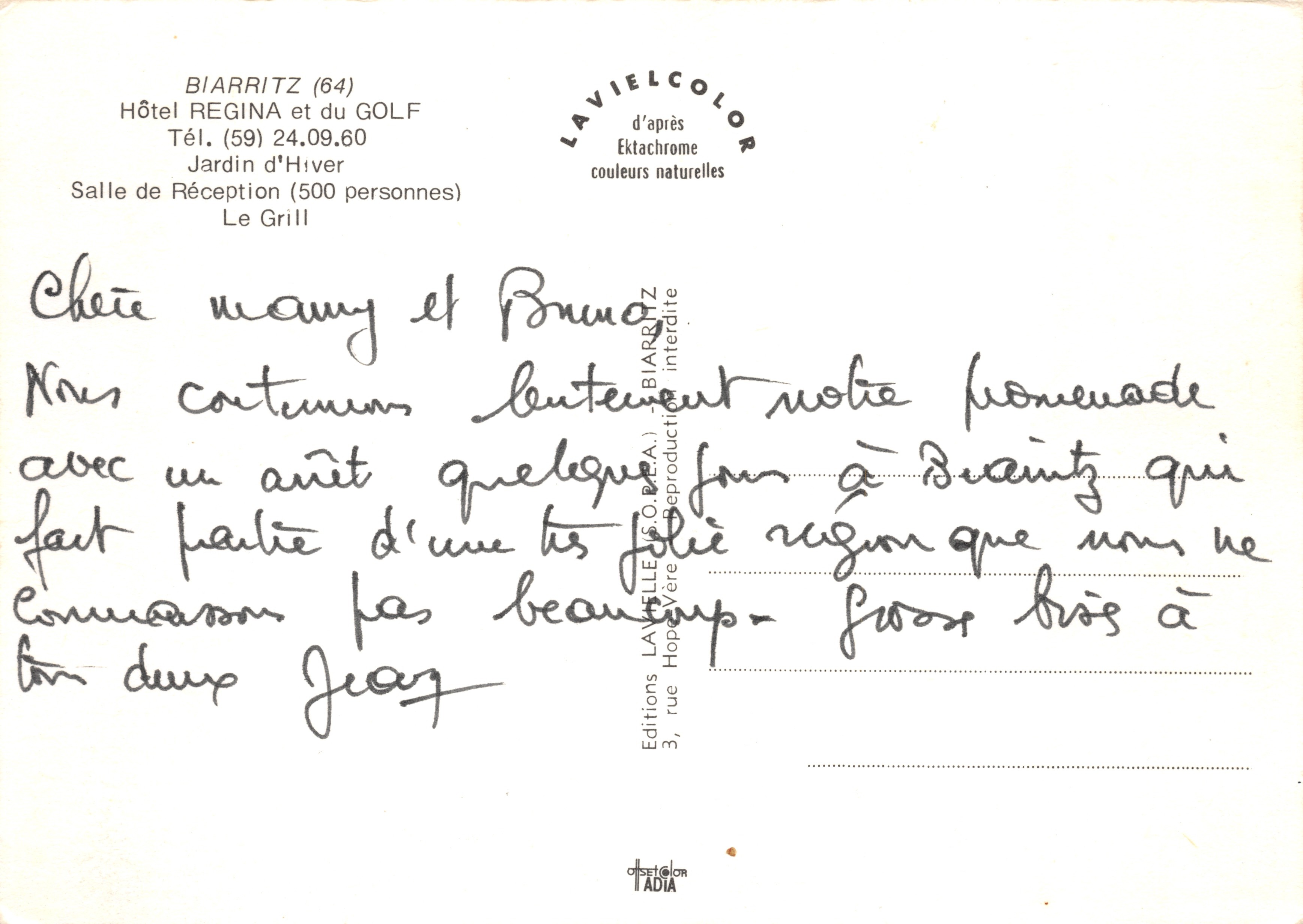 Hotel Regina Biarritz — interior y jardín — editor LAVIELCOLOR — Reverso