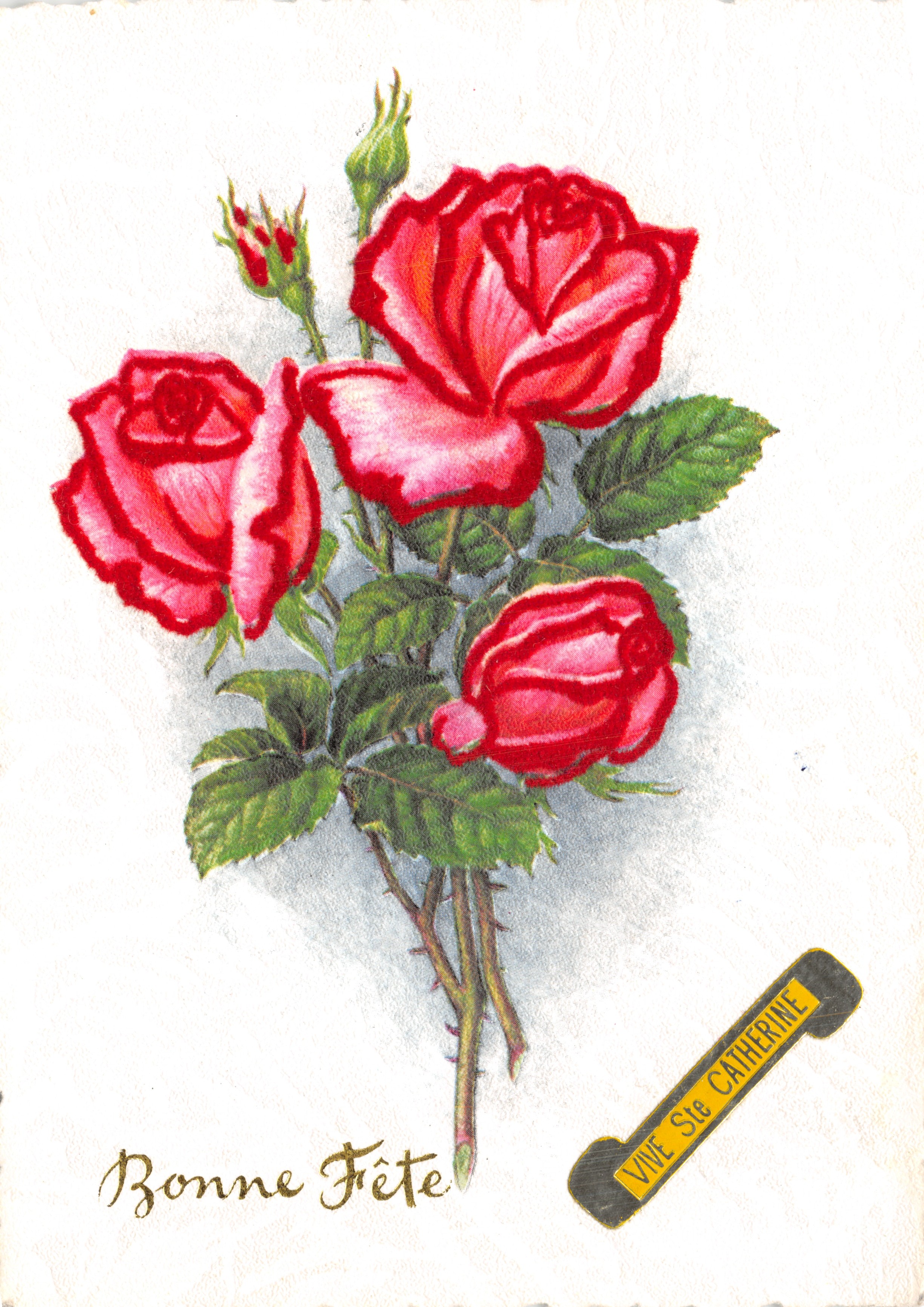 Bouquet de roses — illustration colorée — éditeur ESP PARIS, série 29
