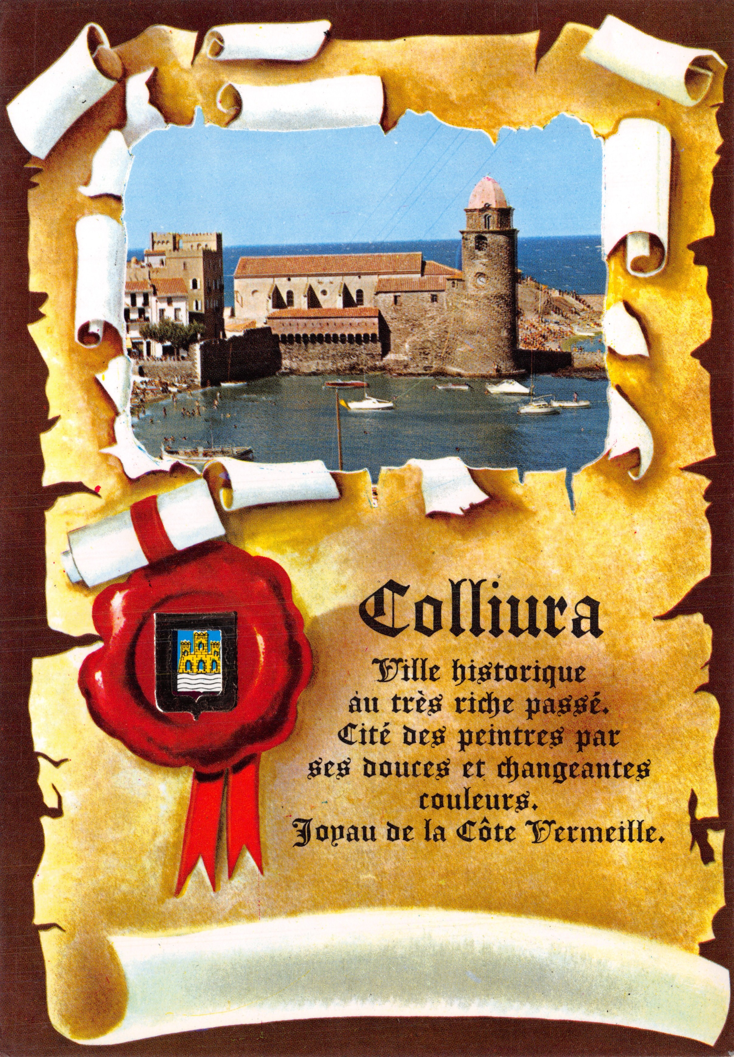 Colliura — Vue du port et de l'église Saint-Vincent — Éditions DINO
