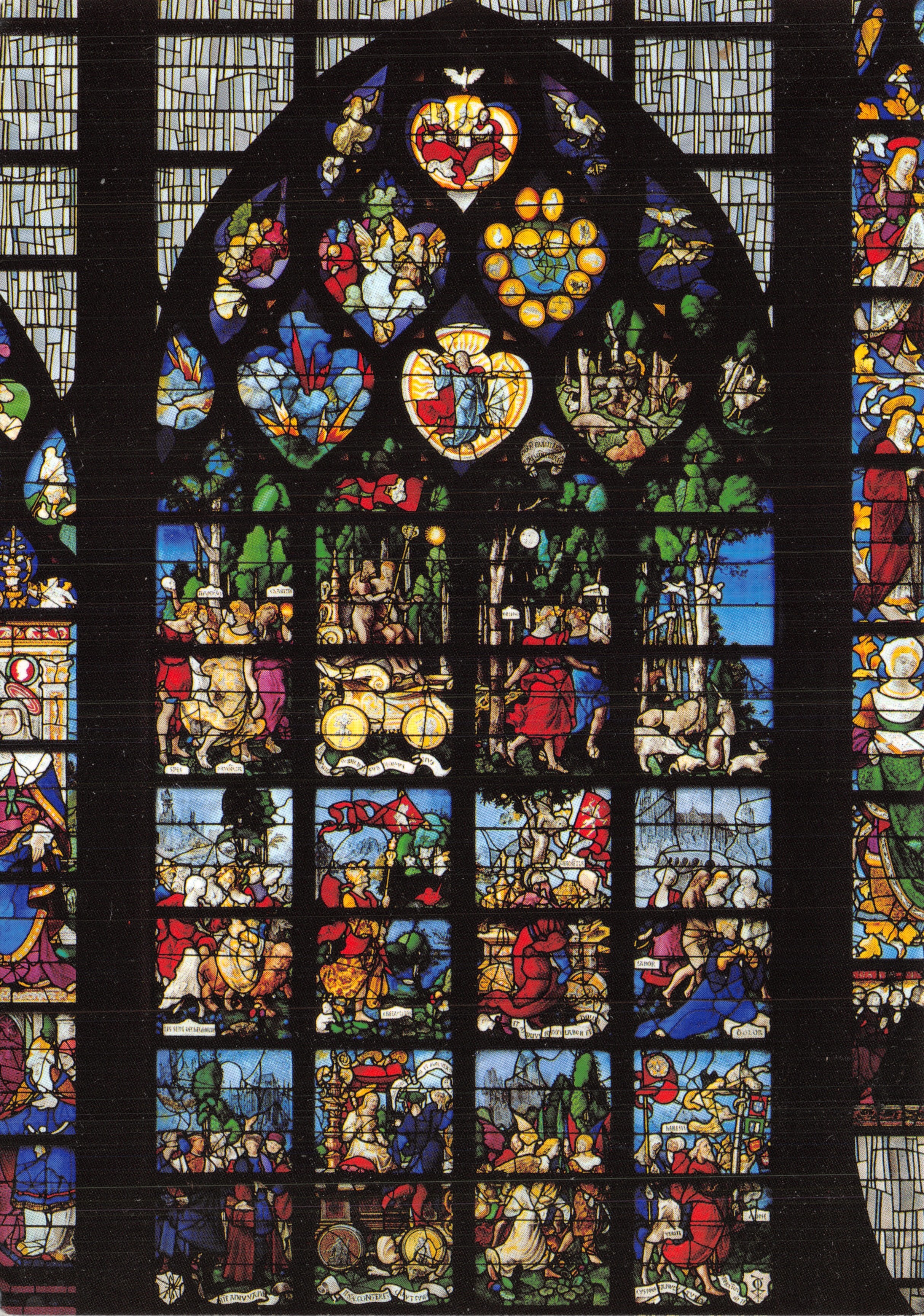 Rouen - Église Sainte-Jeanne-d'Arc — Vitrail des Chars (début XVIe s.) signé Jean et d'Engrand le Prince de Beauvais