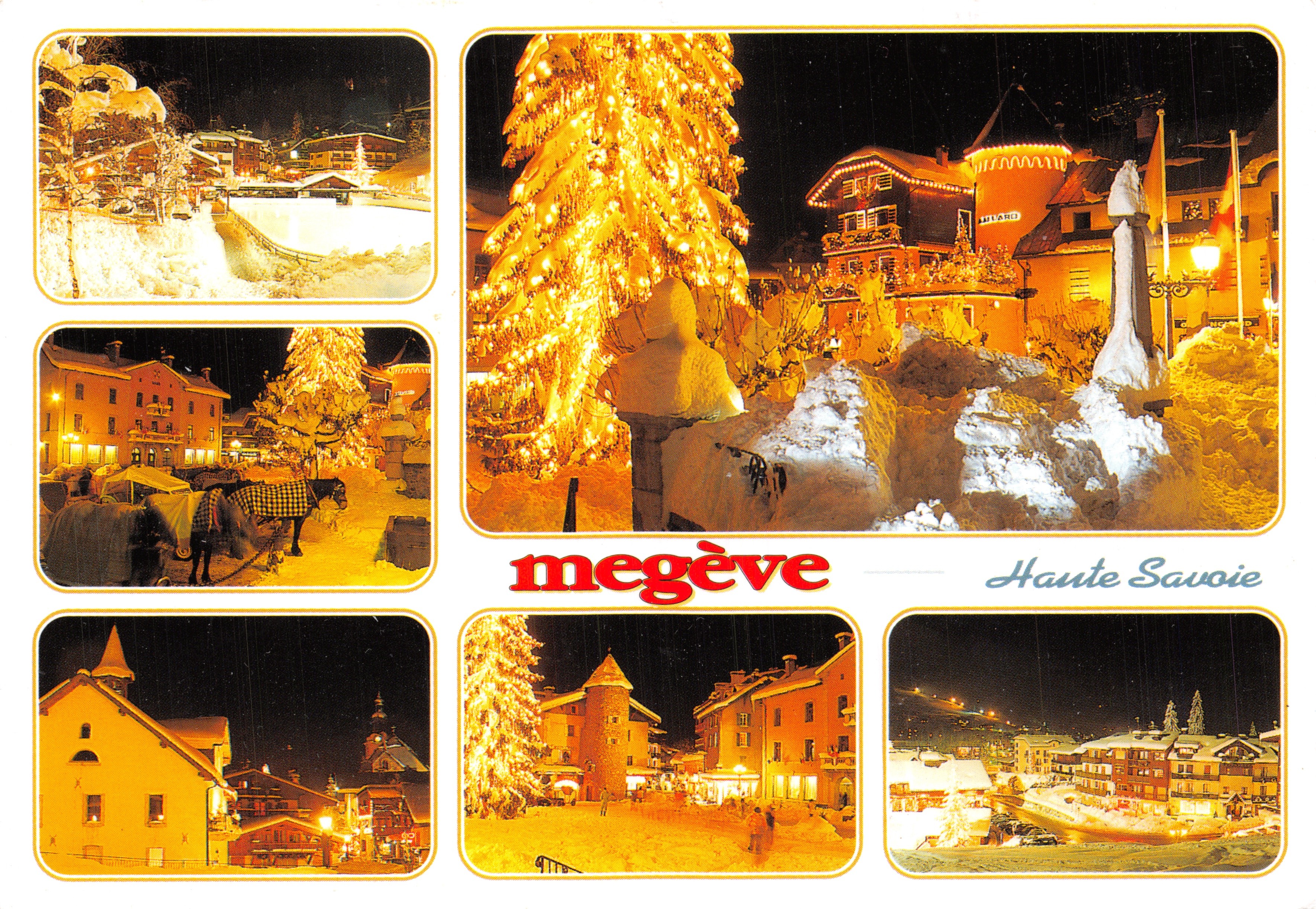 Megève — vista di notte in inverno — editore Éditions CELLARD