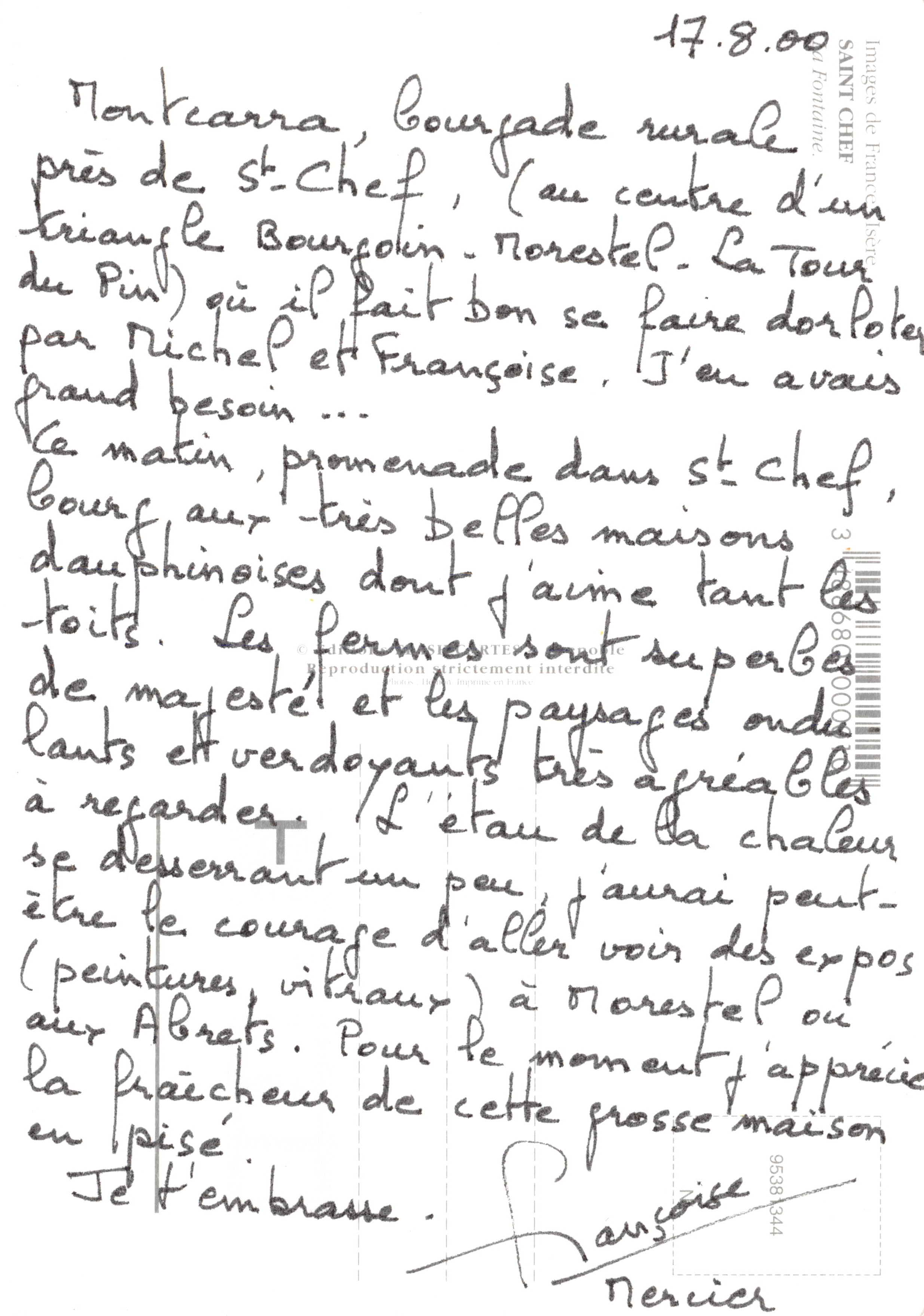 Saint-Chef — Fontaine et église — Images de France — Verso