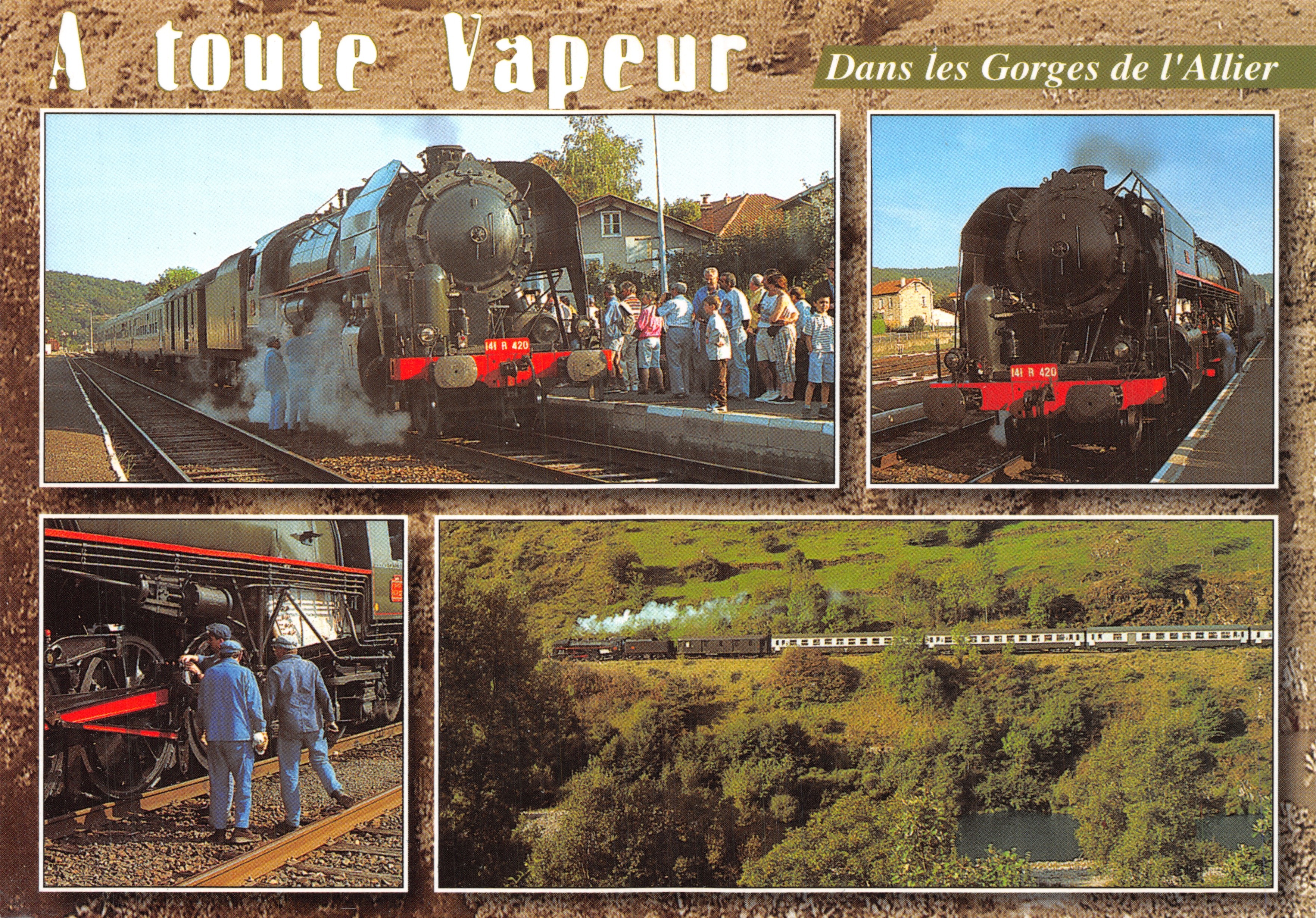 Train à vapeur — Dans les Gorges de l'Allier — Éditions PASTRE