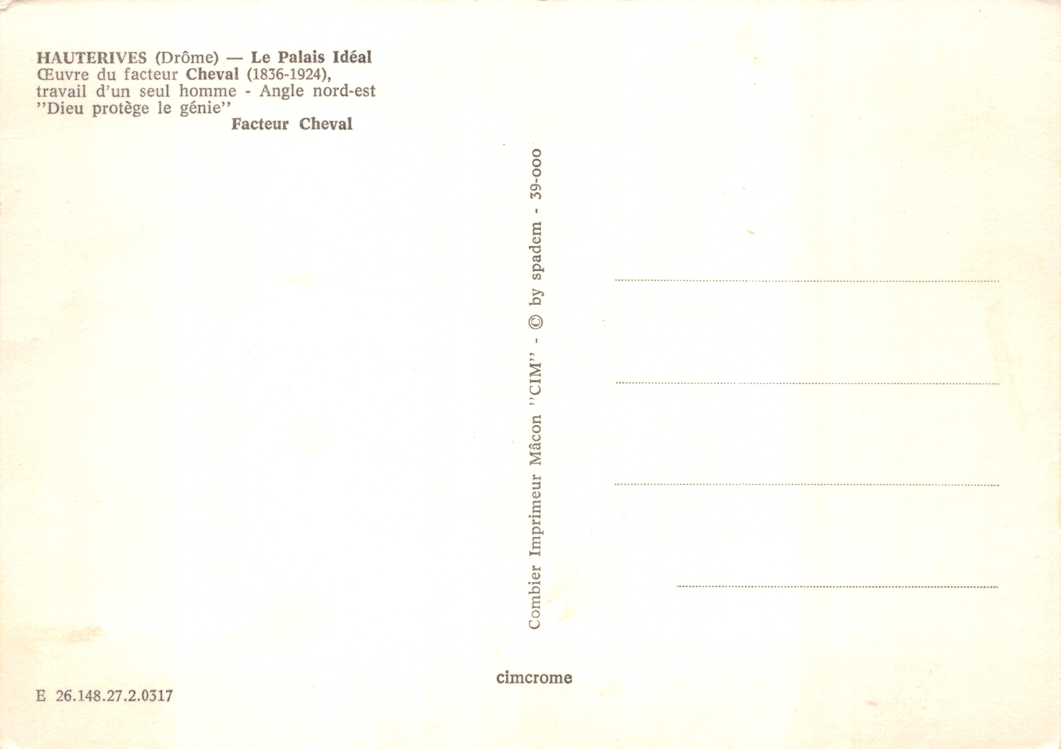 Haüterives — Il Palazzo Ideale — opera del postino Cheval (1836-1924) — Verso