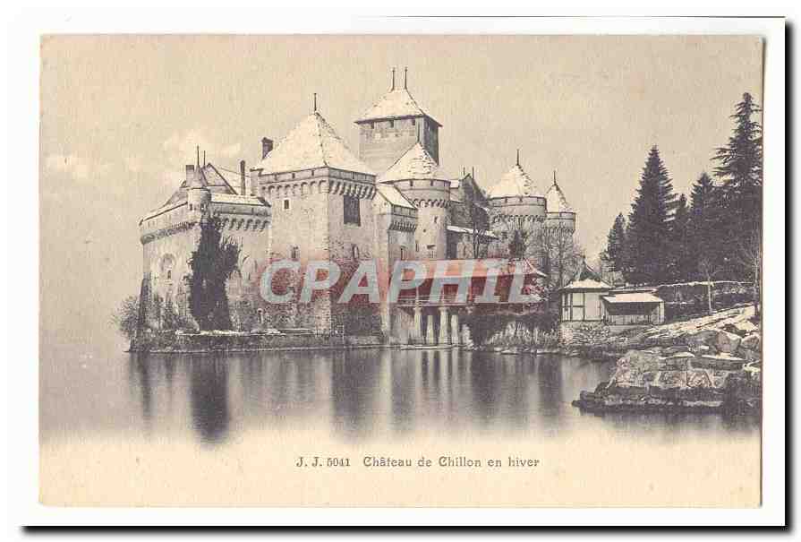 Suisse CPA Chateau de Chillon en hiver