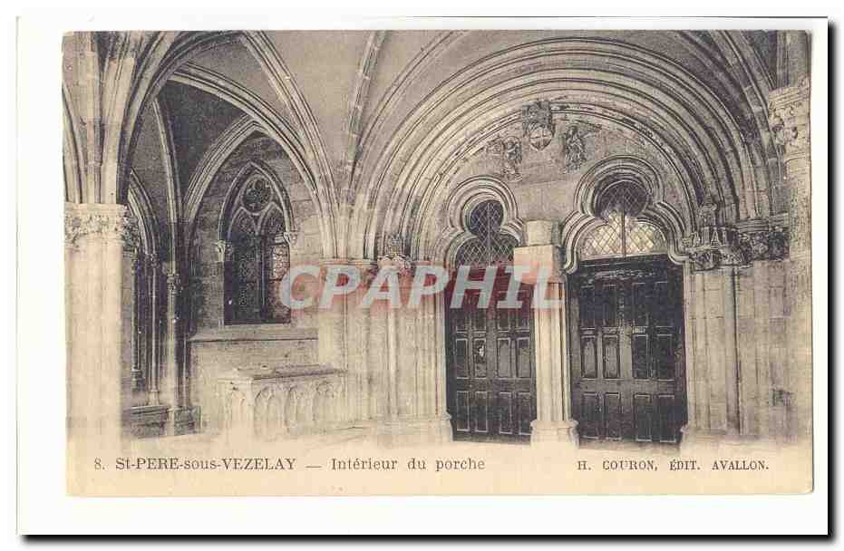 St Pere sur Vezelay CPA Interieur du porche