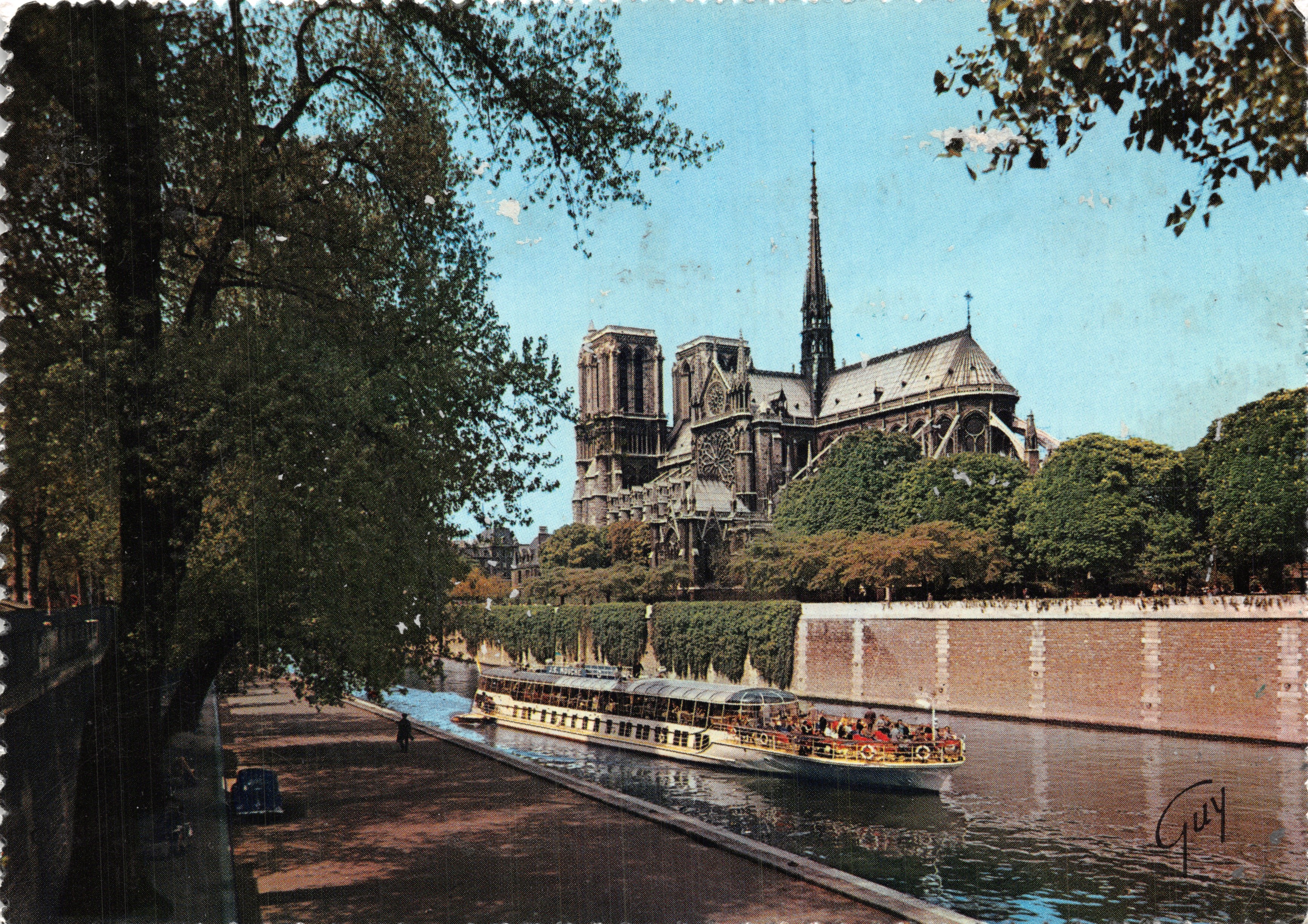 Notre-Dame de París — vista desde el muelle de la Senna — editor GUY, n° 5018