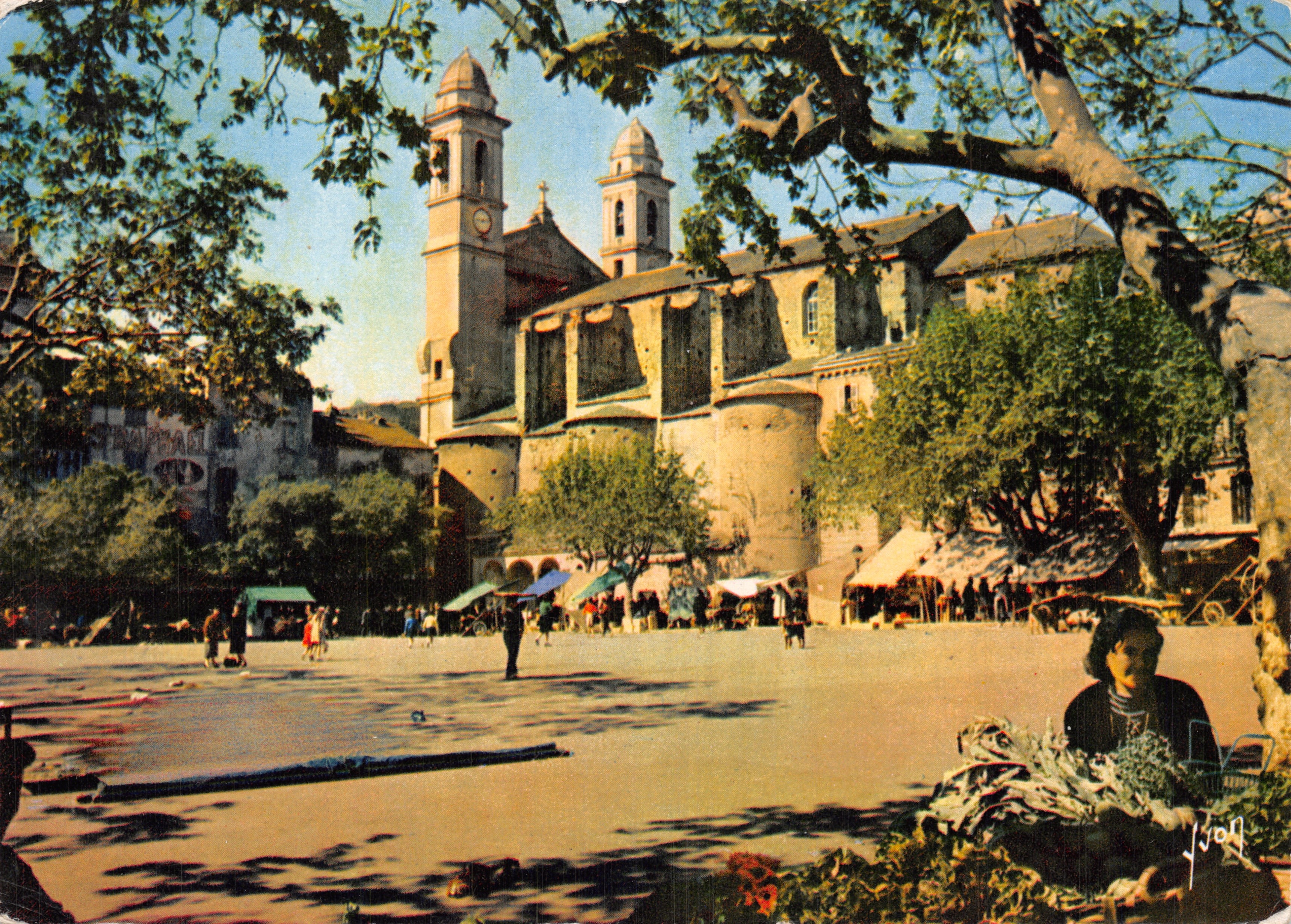 Bastia - Plein van het Stadhuis en Kerk van Sint-Johannes de Doper — Éditions de l'Éthnographie Corse, Paris
