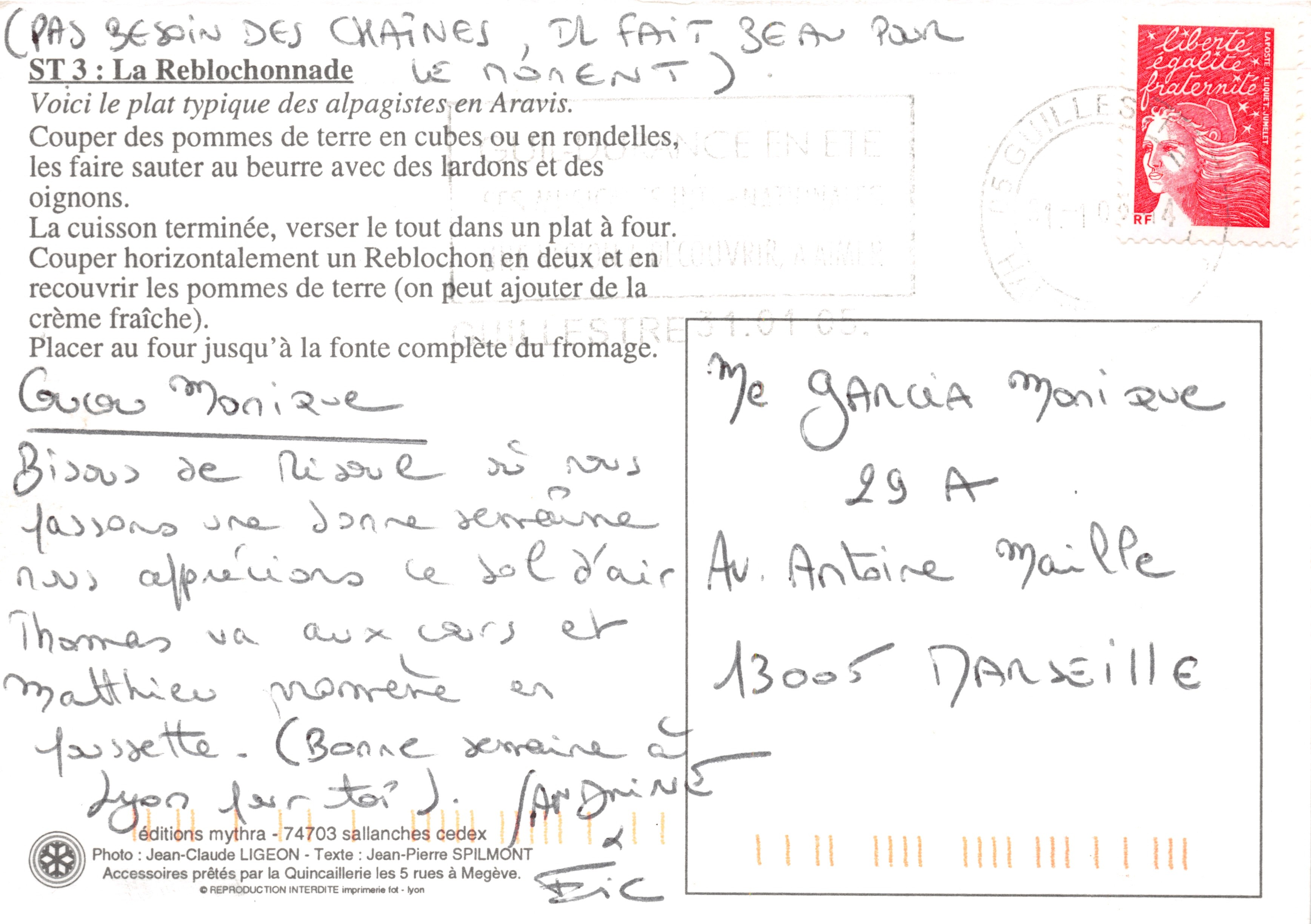 Saveurs du Terroir — La reblochonnade — éditions Myrrha — Verso