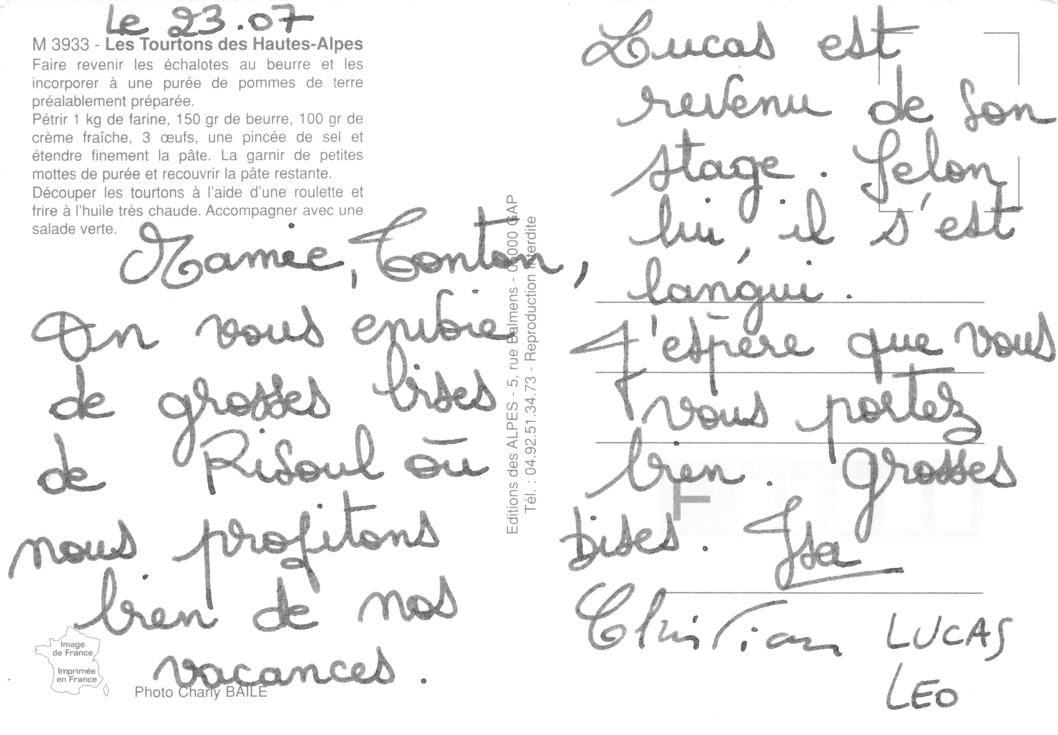 I Tourtons delle Alte Alpi — ricetta e ingredienti — Éditions des ALPES — Verso